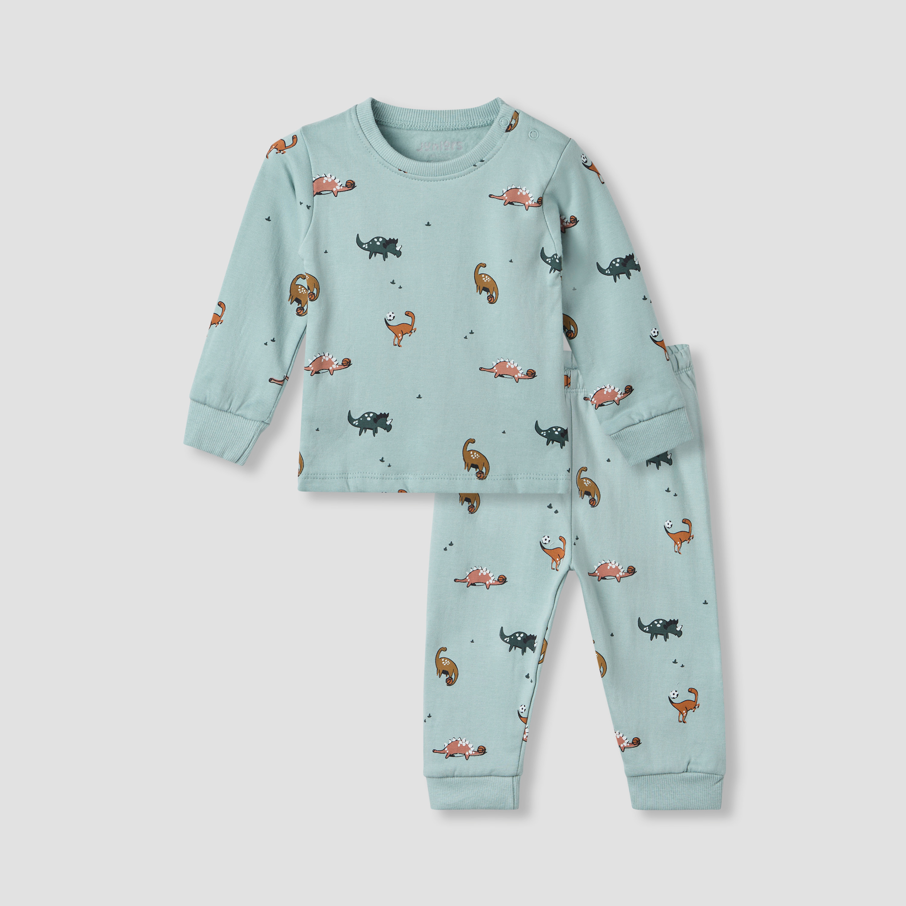 Juniors Pyjama Set with Dinosaur Print - Cotton - Long Sleeves - Round Neck-baby-boys-clothing-nightwear-pyjamasets-image-1
