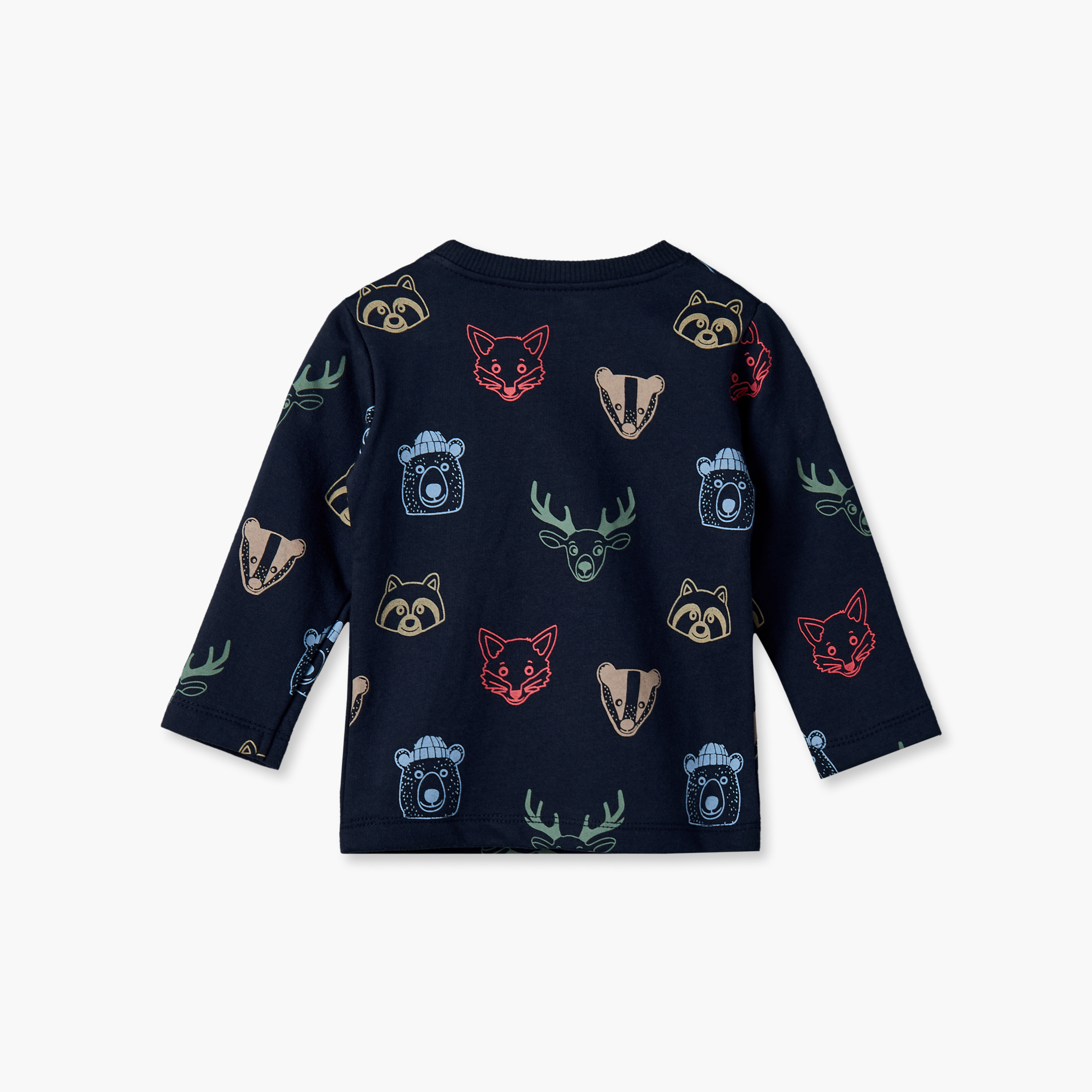 Juniors Cotton Crew Neck Long Sleeves Pyjama Set with Snap Button Closure-baby-boys-clothing-nightwear-pyjamasets-image-4