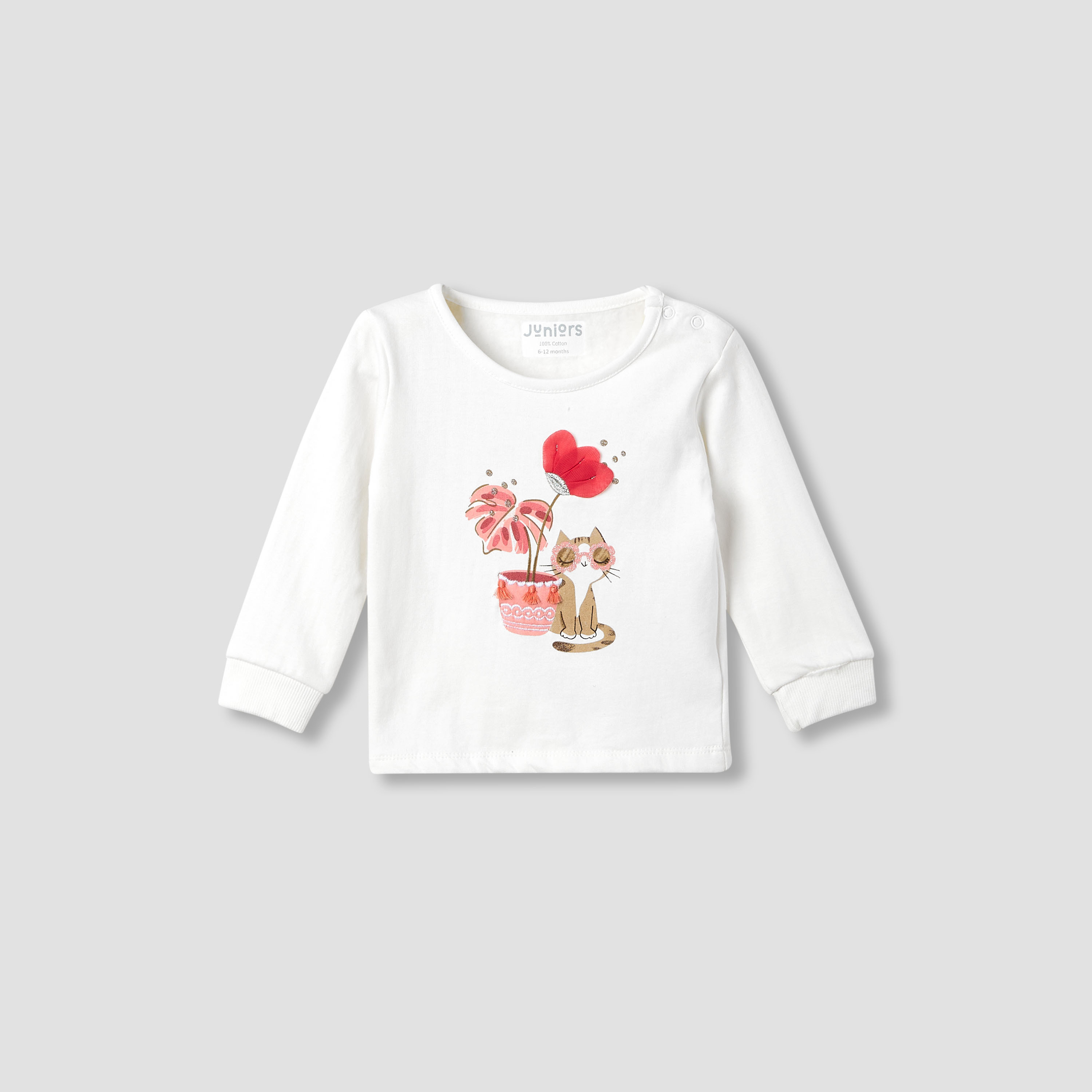 Juniors Printed Long Sleeve T-shirt and Pyjama Set-baby-girls-clothing-nightwear-pyjamasets-image-2