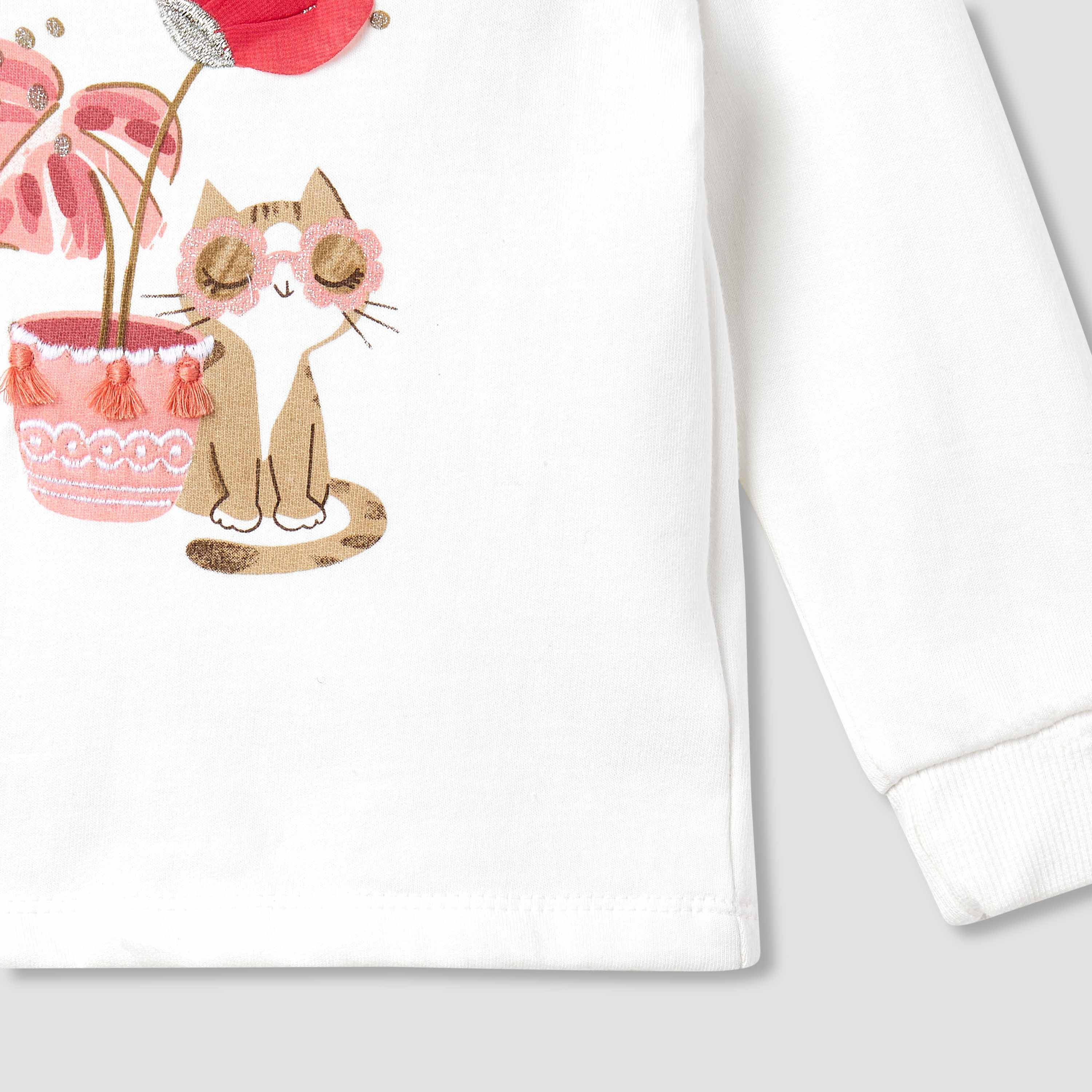 Juniors Printed Long Sleeve T-shirt and Pyjama Set-baby-girls-clothing-nightwear-pyjamasets-image-5