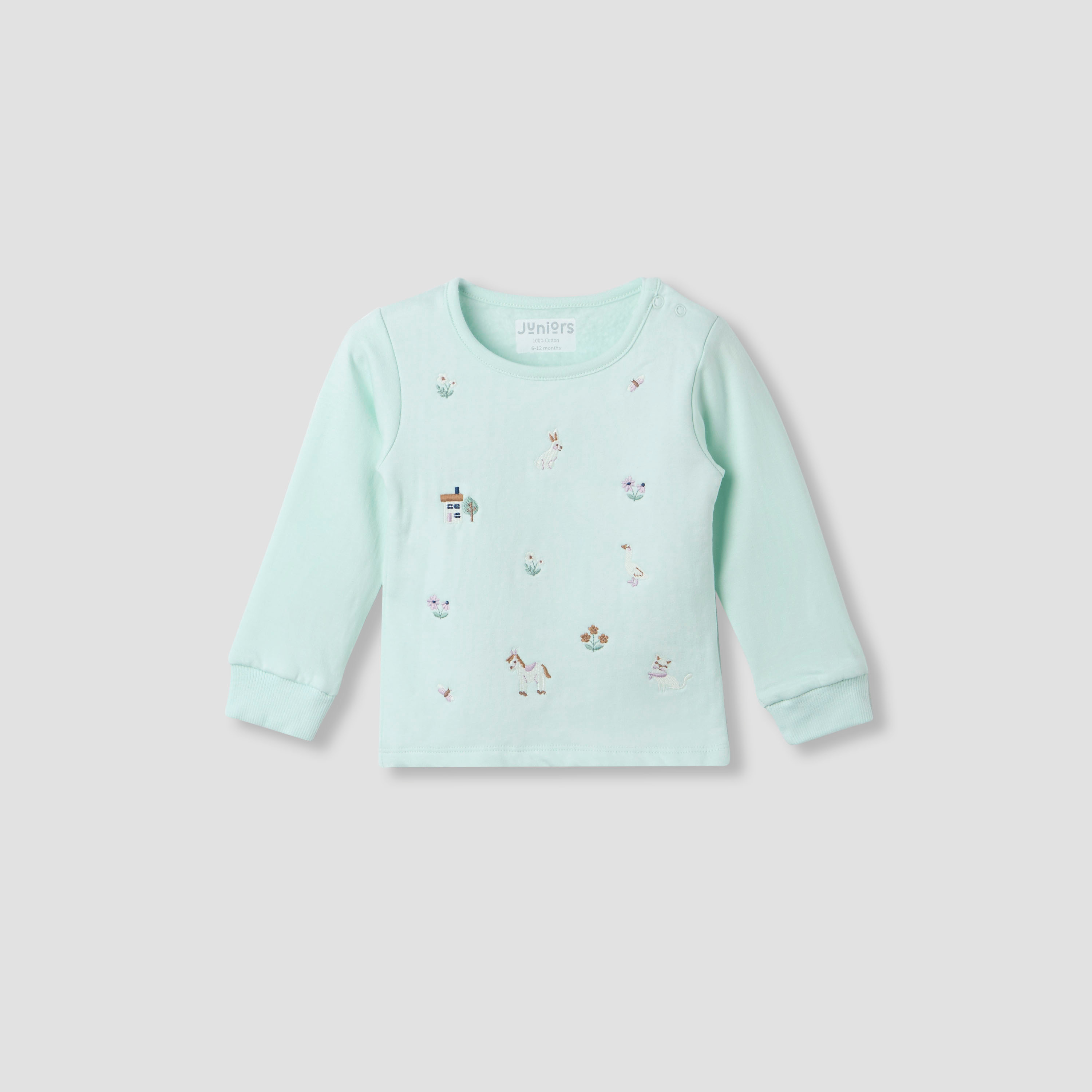 Juniors Pyjama Set with Embroidery - Cotton - Long Sleeves - Round Neck-baby-girls-clothing-nightwear-pyjamasets-image-2