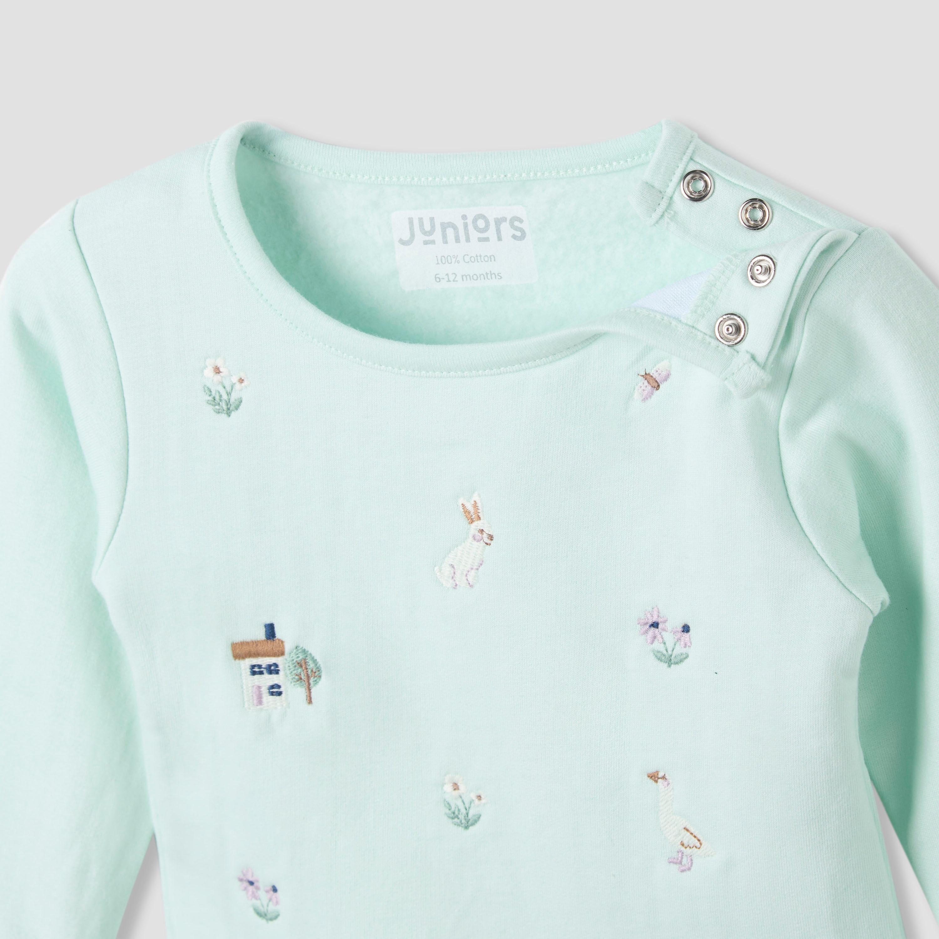 Juniors Pyjama Set with Embroidery - Cotton - Long Sleeves - Round Neck-baby-girls-clothing-nightwear-pyjamasets-image-4