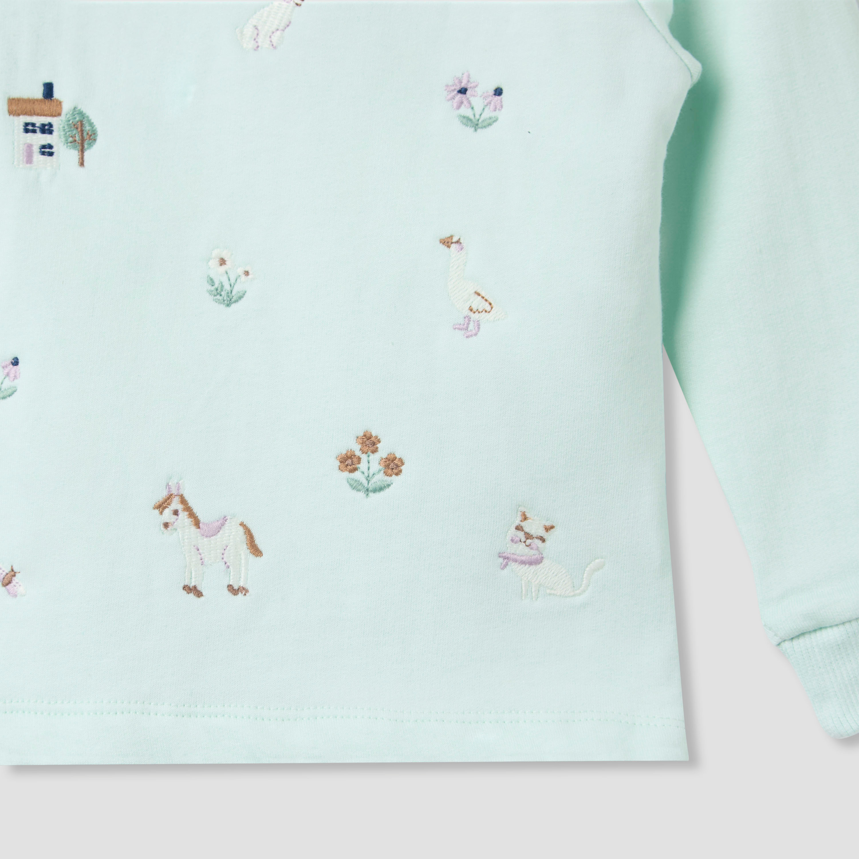 Juniors Pyjama Set with Embroidery - Cotton - Long Sleeves - Round Neck-baby-girls-clothing-nightwear-pyjamasets-image-5