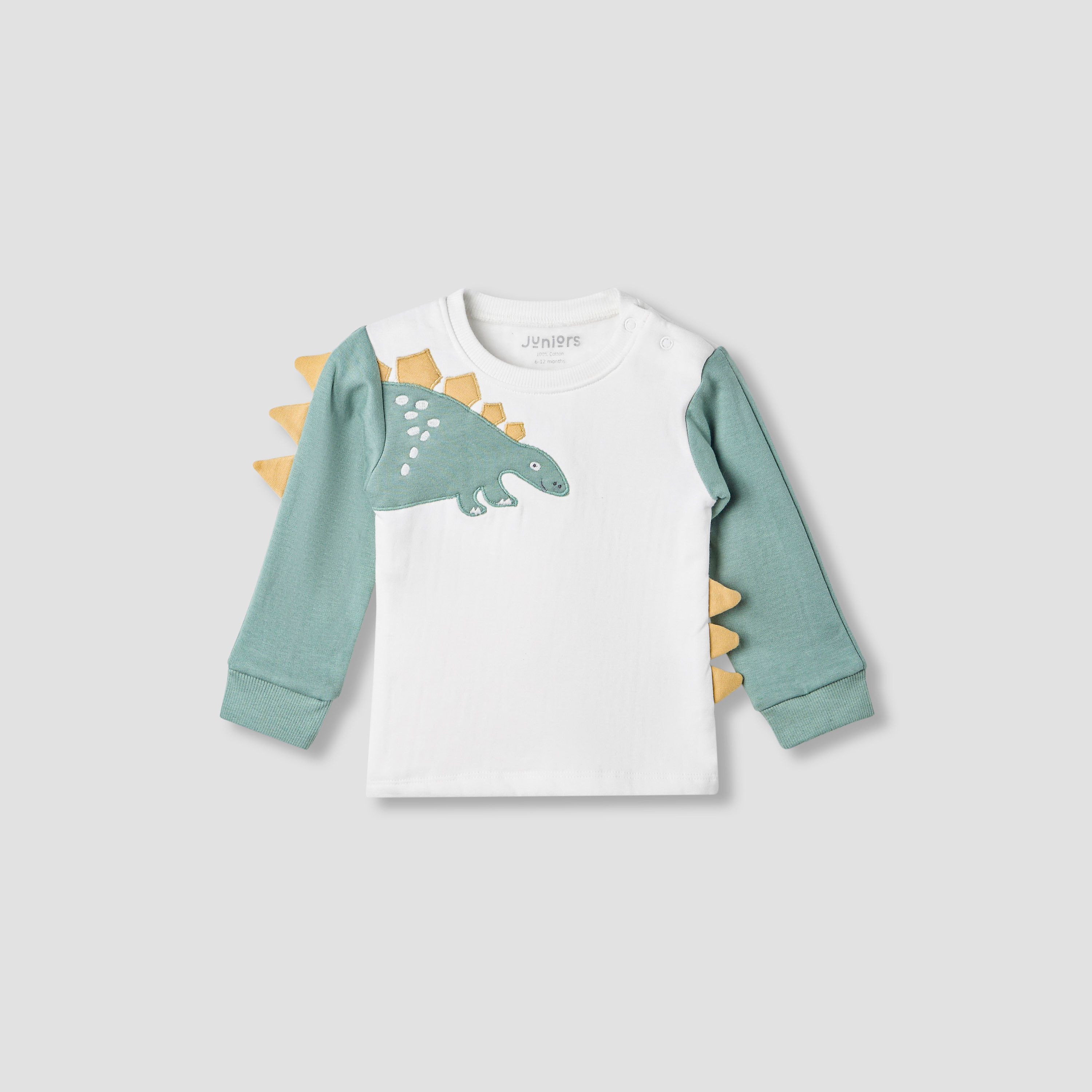 Juniors Pyjama Set with Dinosaur Applique - Cotton - Long Sleeves - Crew Neck-baby-boys-clothing-nightwear-pyjamasets-image-2