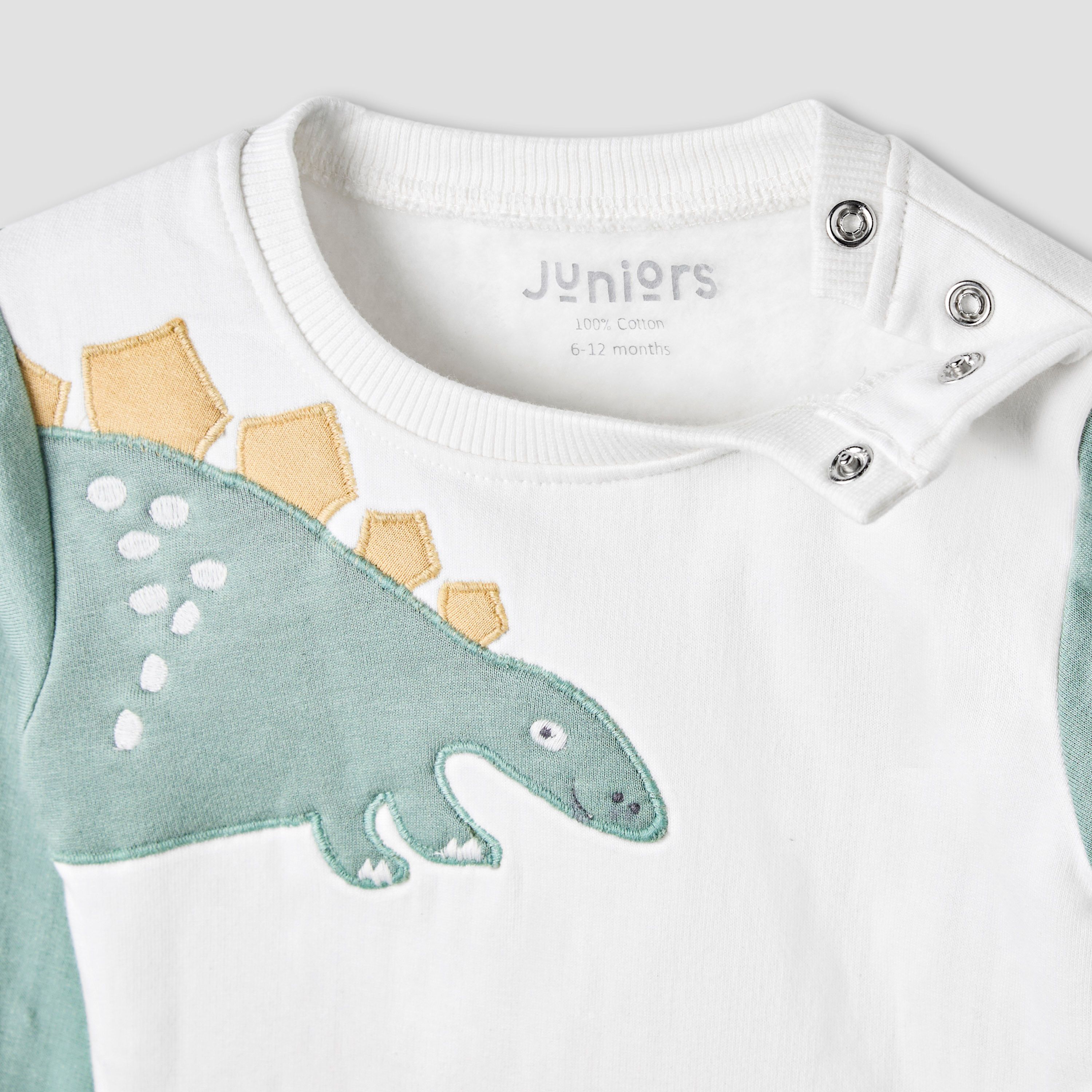 Juniors Pyjama Set with Dinosaur Applique - Cotton - Long Sleeves - Crew Neck-baby-boys-clothing-nightwear-pyjamasets-image-4