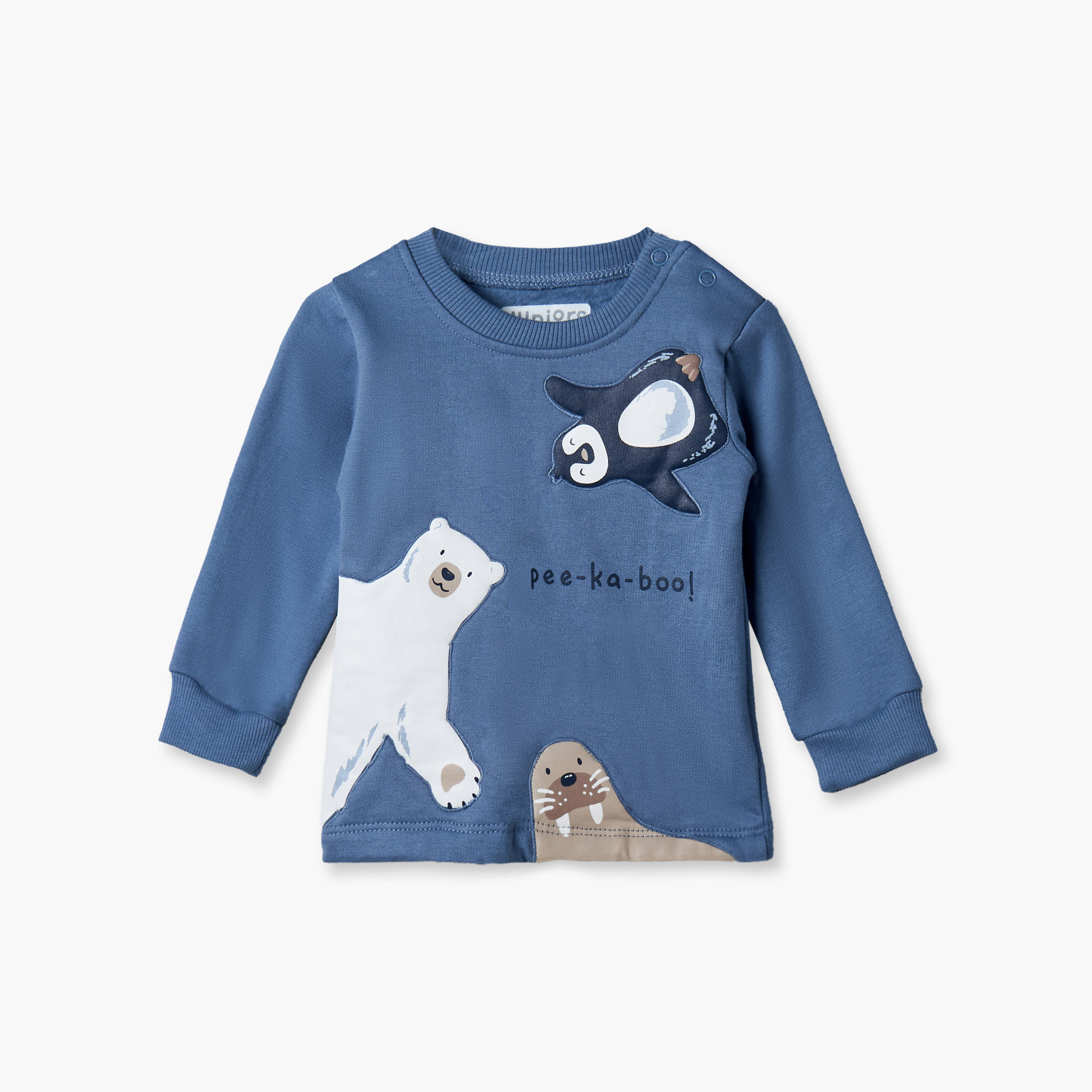 طقم بيجاما قطن بياقة ضيقة وأكمام طويلة وطبعات من جونيورز-baby-girls-clothing-nightwear-pyjamasets-image-2