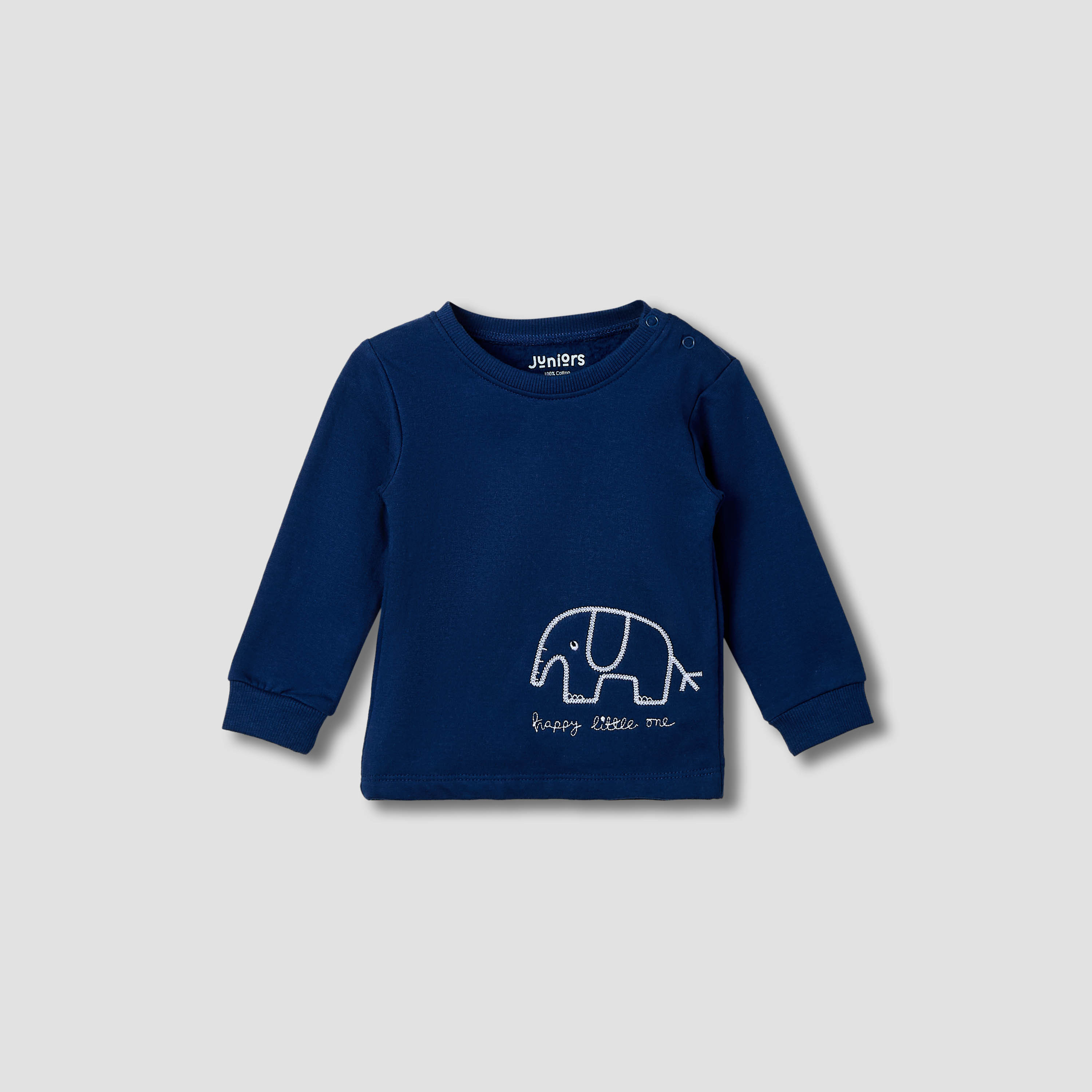 Juniors Elephant Embroidered T-shirt and Pyjama Set-baby-boys-clothing-nightwear-pyjamasets-image-2