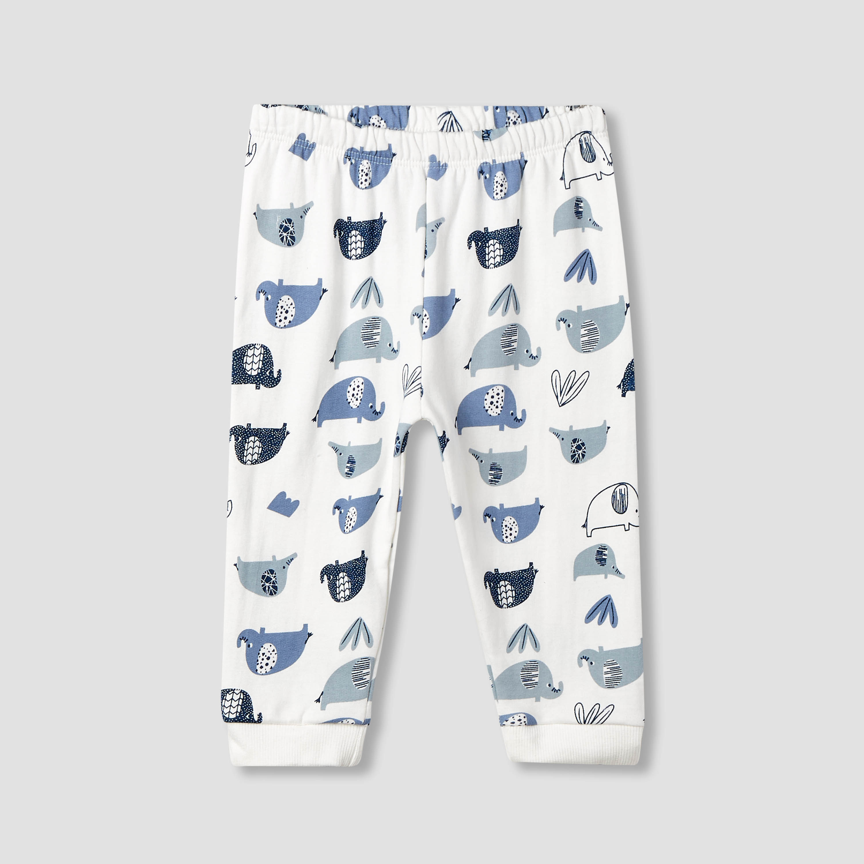 Juniors Elephant Embroidered T-shirt and Pyjama Set-baby-boys-clothing-nightwear-pyjamasets-image-3