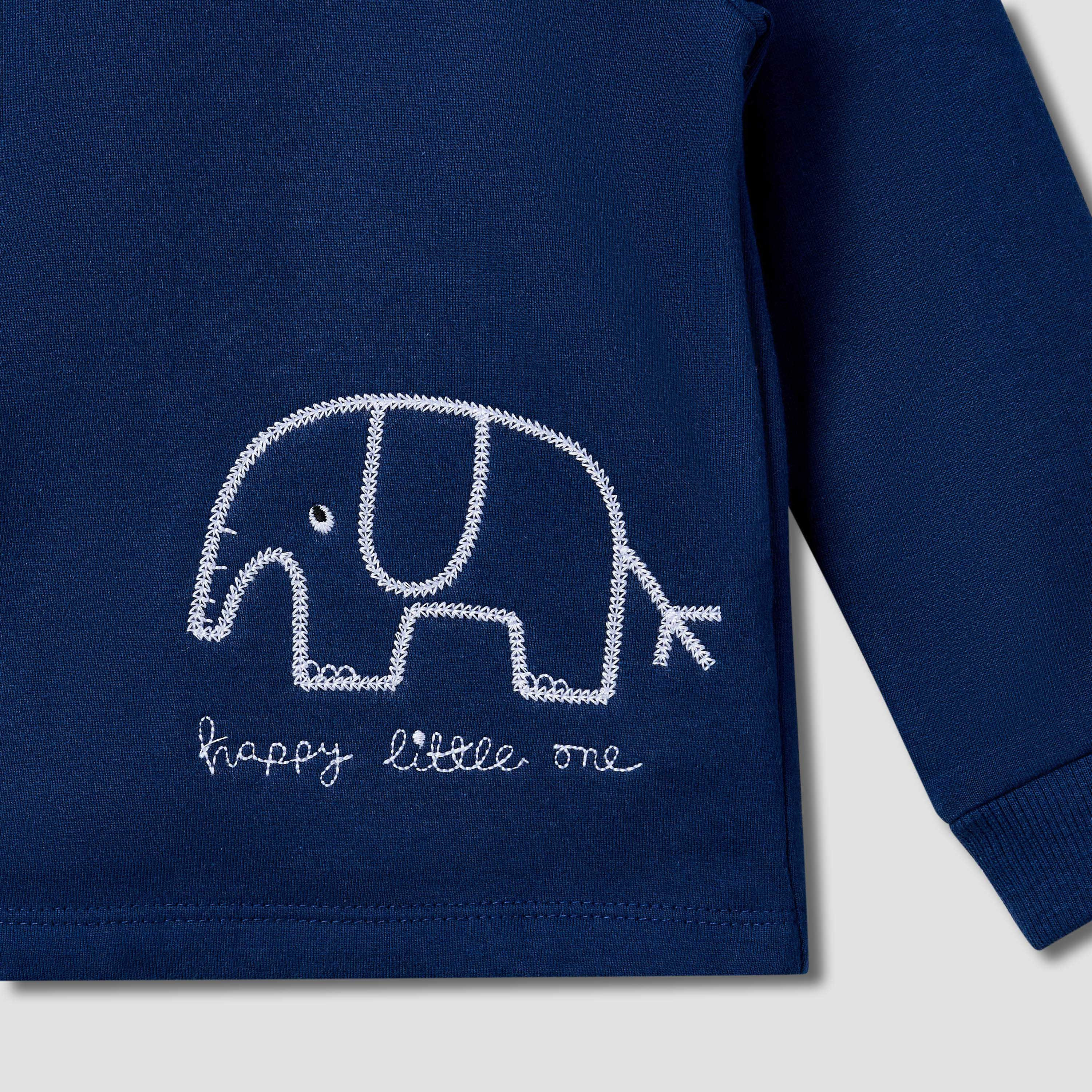 Juniors Elephant Embroidered T-shirt and Pyjama Set-baby-boys-clothing-nightwear-pyjamasets-image-5