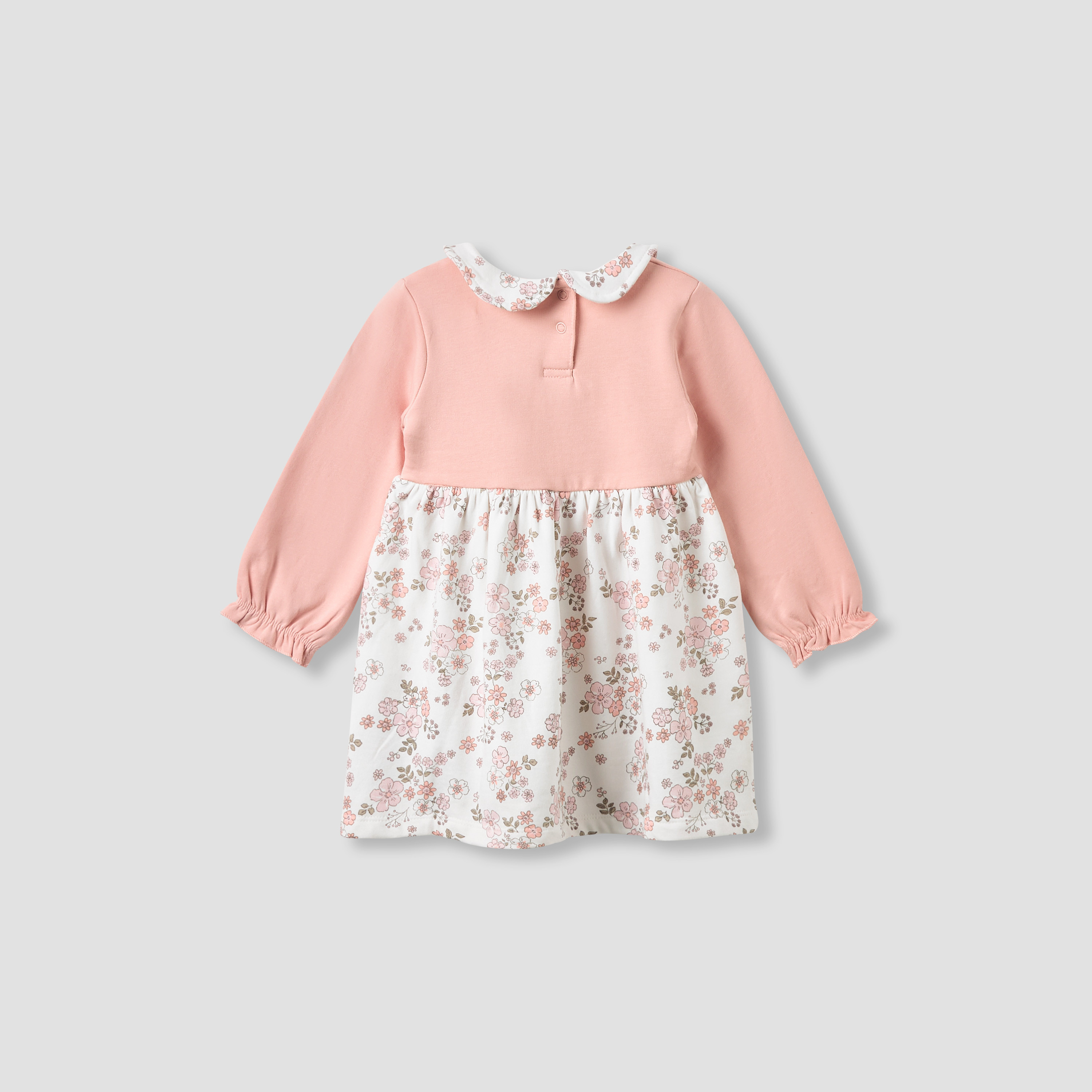 Juniors Peter Pan Collar Long Sleeves Dress with Floral Print-baby-girls-clothing-dressesandjumpsuits-image-3