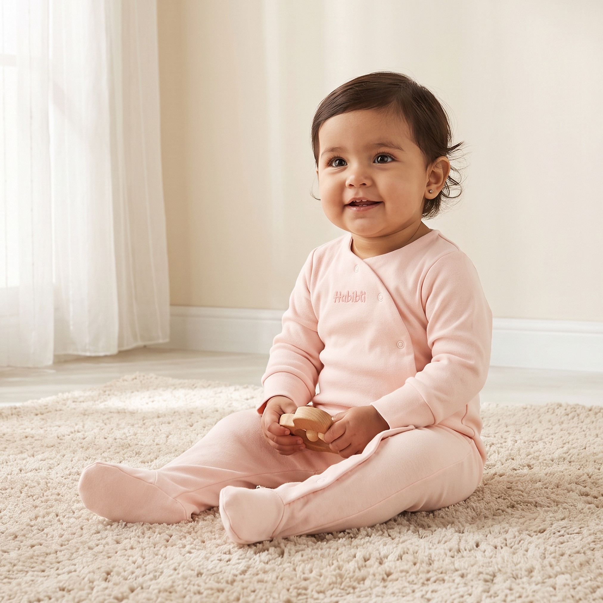 Juniors Cotton Crew Neck Long Sleeves Sleepsuit with Snap Button Closure-baby-girls-clothing-nightwear-sleepsuits-image-1