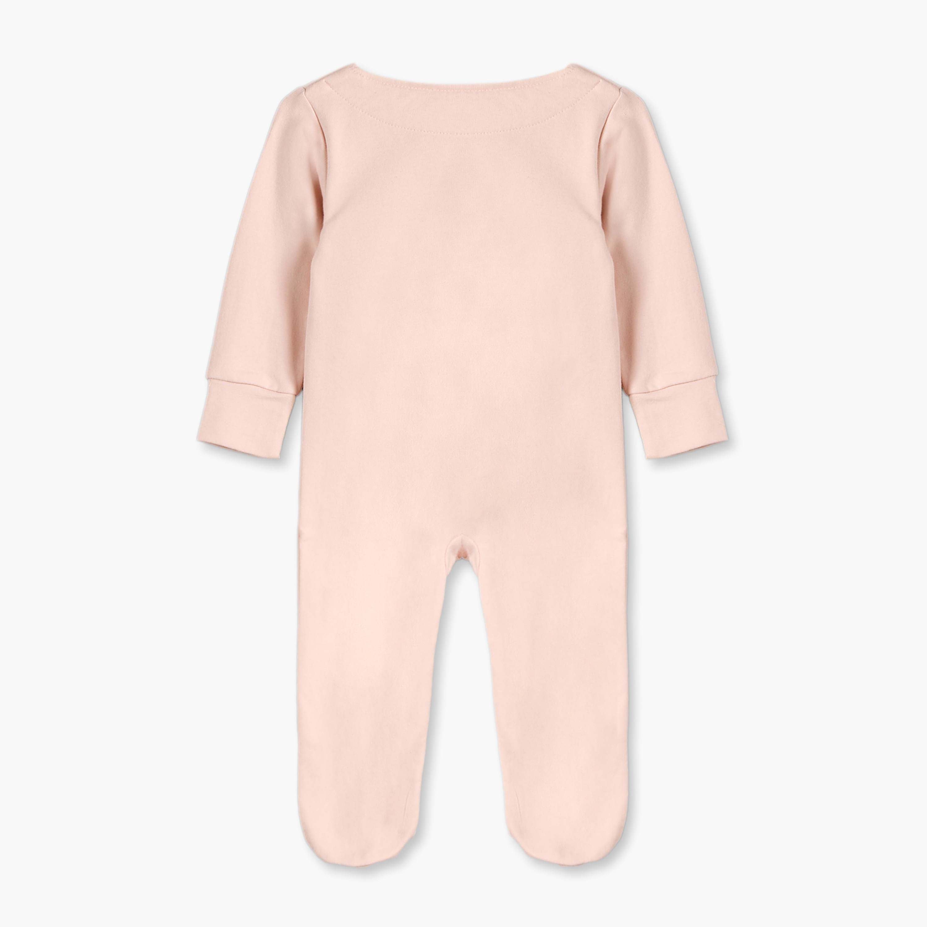 Juniors Cotton Crew Neck Long Sleeves Sleepsuit with Snap Button Closure-baby-girls-clothing-nightwear-sleepsuits-image-3