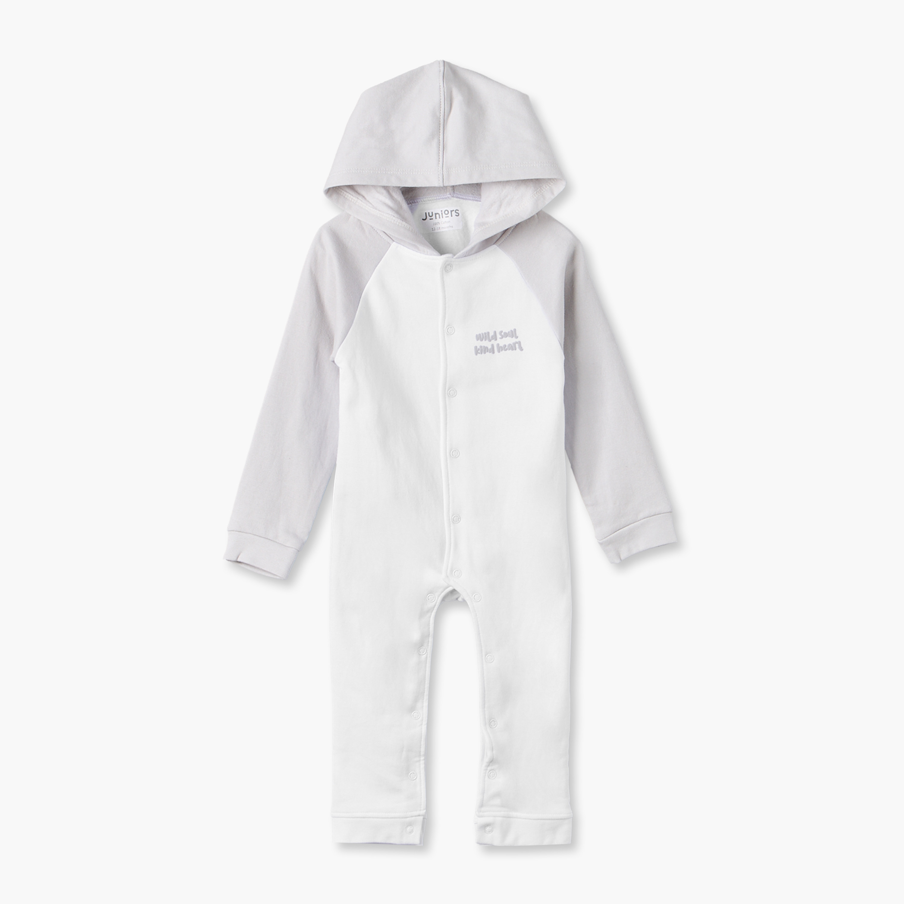 Juniors Cotton Hooded Neck Long Sleeves Sleepsuit with Snap Button Closure-baby-boys-clothing-nightwear-sleepsuits-image-1