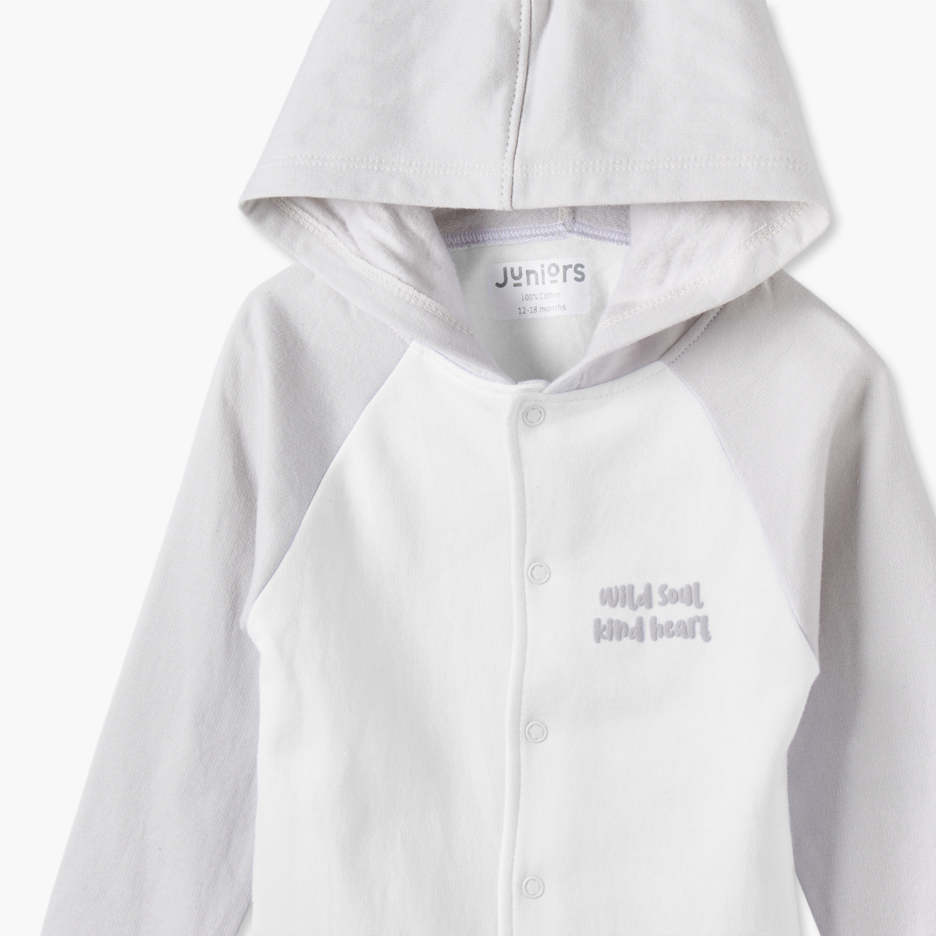 Juniors Cotton Hooded Neck Long Sleeves Sleepsuit with Snap Button Closure-baby-boys-clothing-nightwear-sleepsuits-image-3
