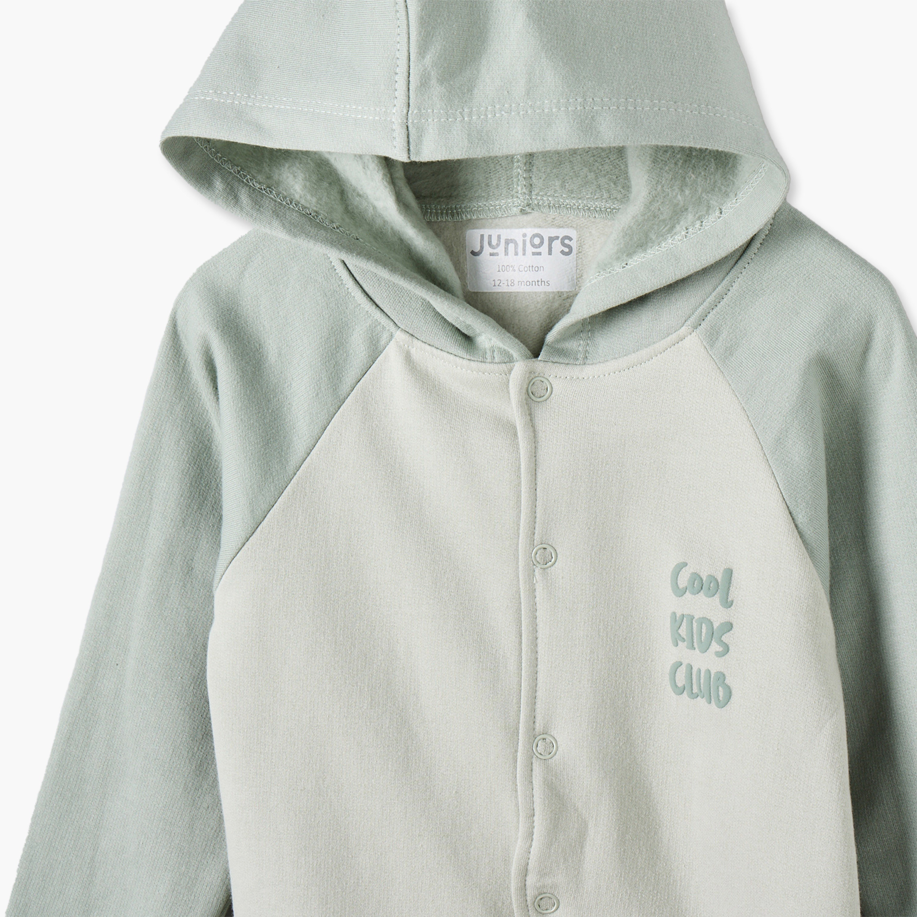 Juniors Cotton Hooded Long Sleeves Sleepsuit with Snap Button Closure-baby-boys-clothing-nightwear-sleepsuits-image-3