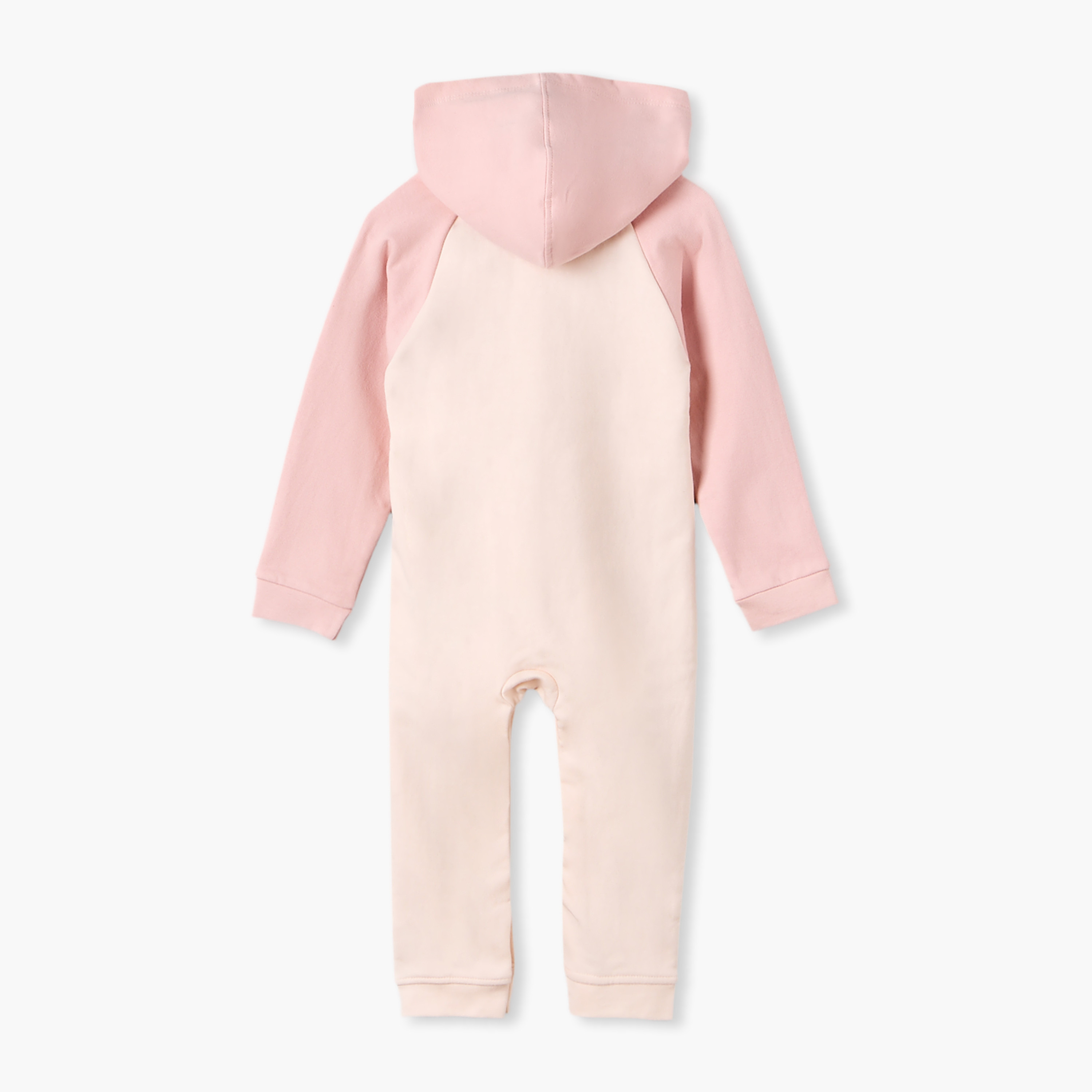Juniors Cotton Hooded Neck Long Sleeves Sleepsuit with Snap Button Closure-baby-girls-clothing-nightwear-sleepsuits-image-3