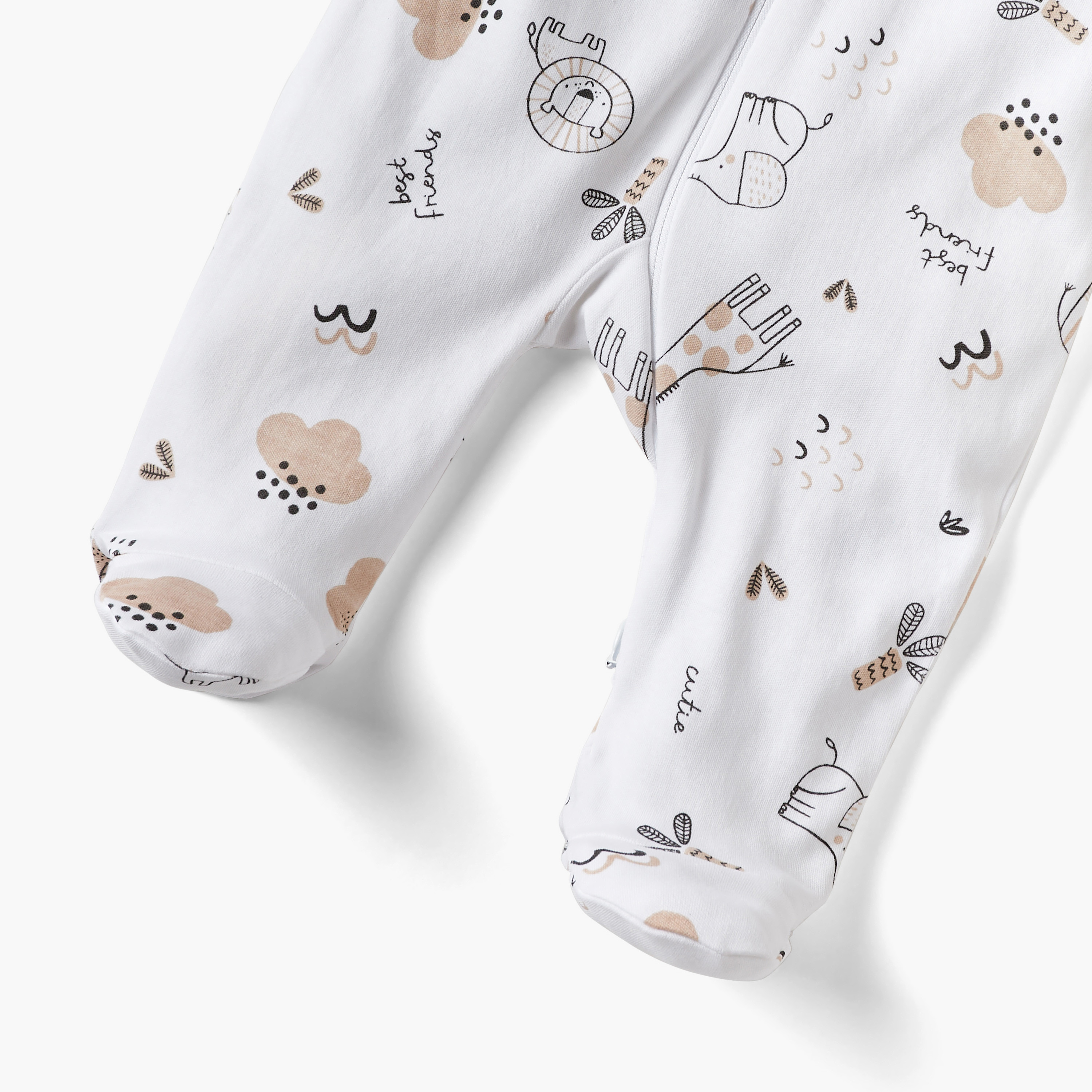 بدلة نوم بأقدام مغلقة وأكمام طويلة وطبعات حيوانات من جونيورز-baby-girls-clothing-nightwear-sleepsuits-image-2