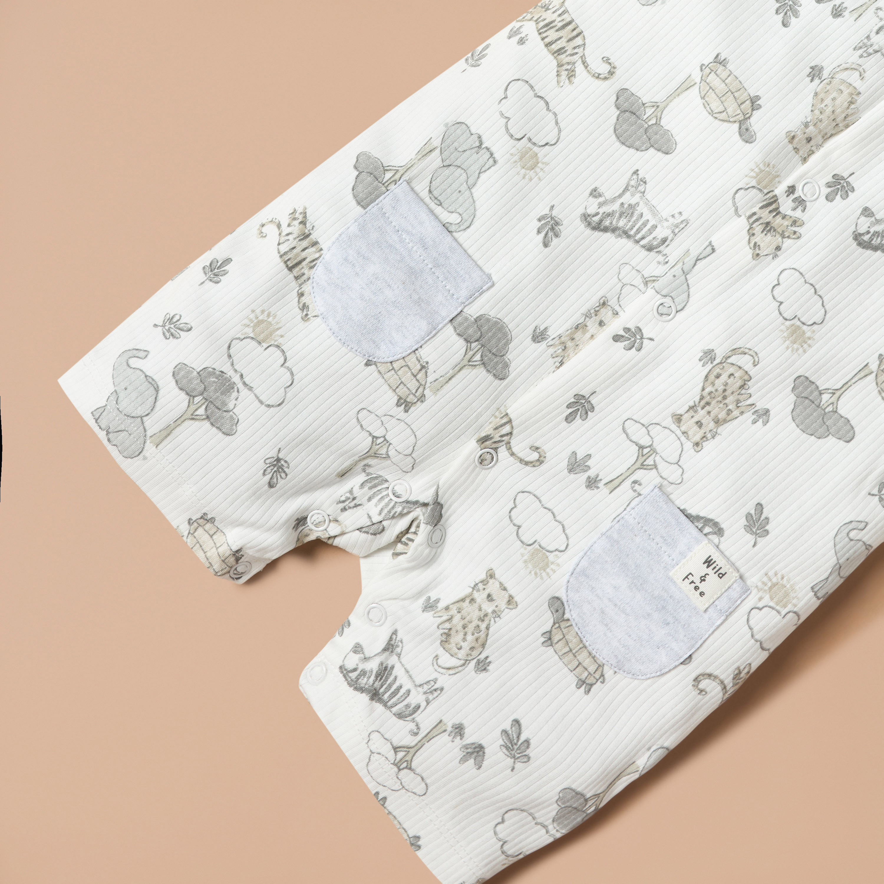 Juniors All-Over Safari Print Romper with Short Sleeves and Snap Button Closure-baby-boys-clothing-winterwear-rompers-image-5