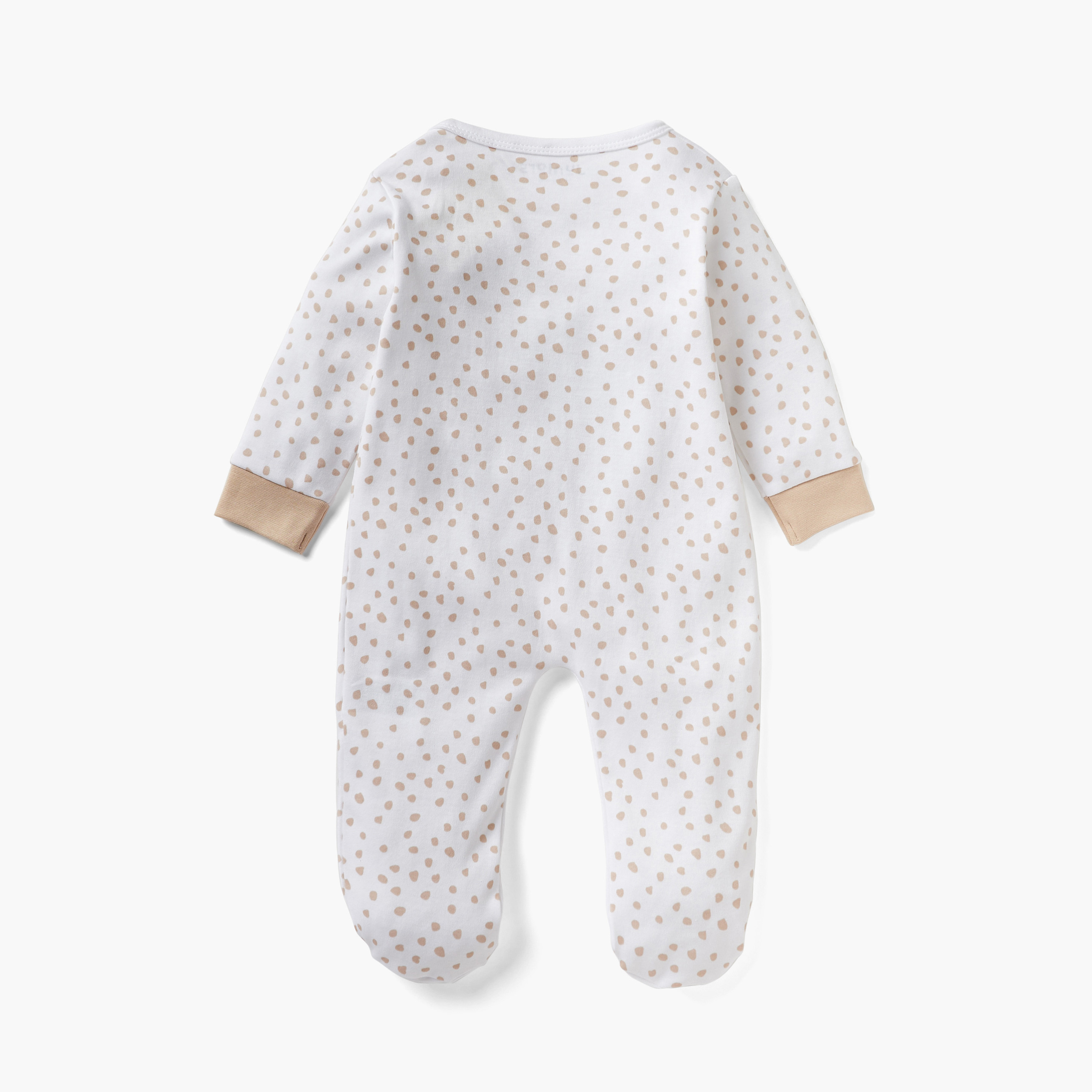 Juniors Embroidered Closed Feet Sleepsuit with Long Sleeves-baby-girls-clothing-nightwear-sleepsuits-image-2