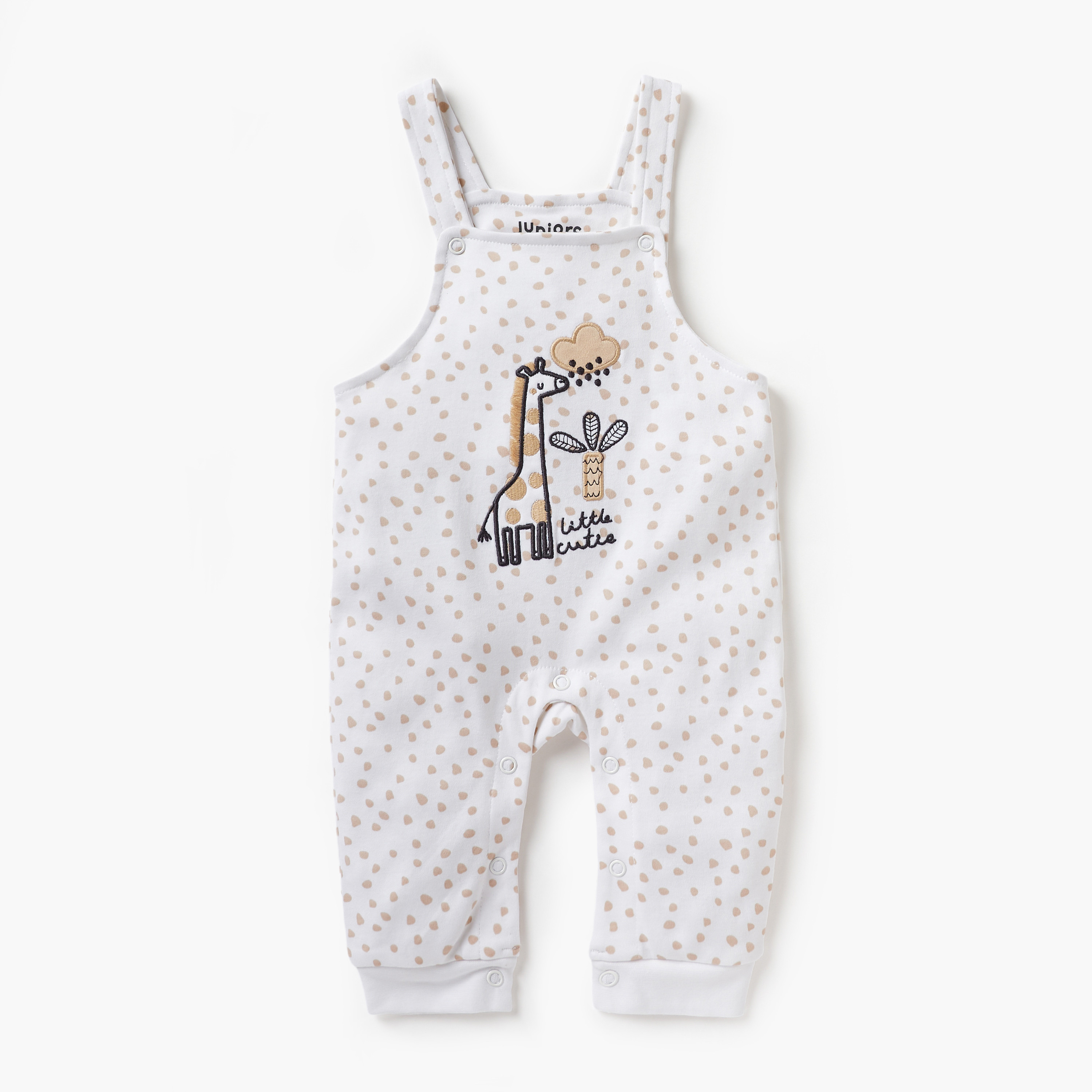Juniors Giraffe Embroidered Dungaree and T-shirt Set-boys-clothing-rompersanddungarees-image-3