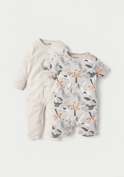 Juniors Dinosaur Print Sleepsuit and Romper Set-Sleepsuits-image-0