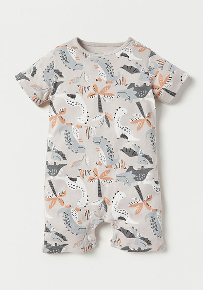 Juniors Dinosaur Print Sleepsuit and Romper Set-Sleepsuits-image-3