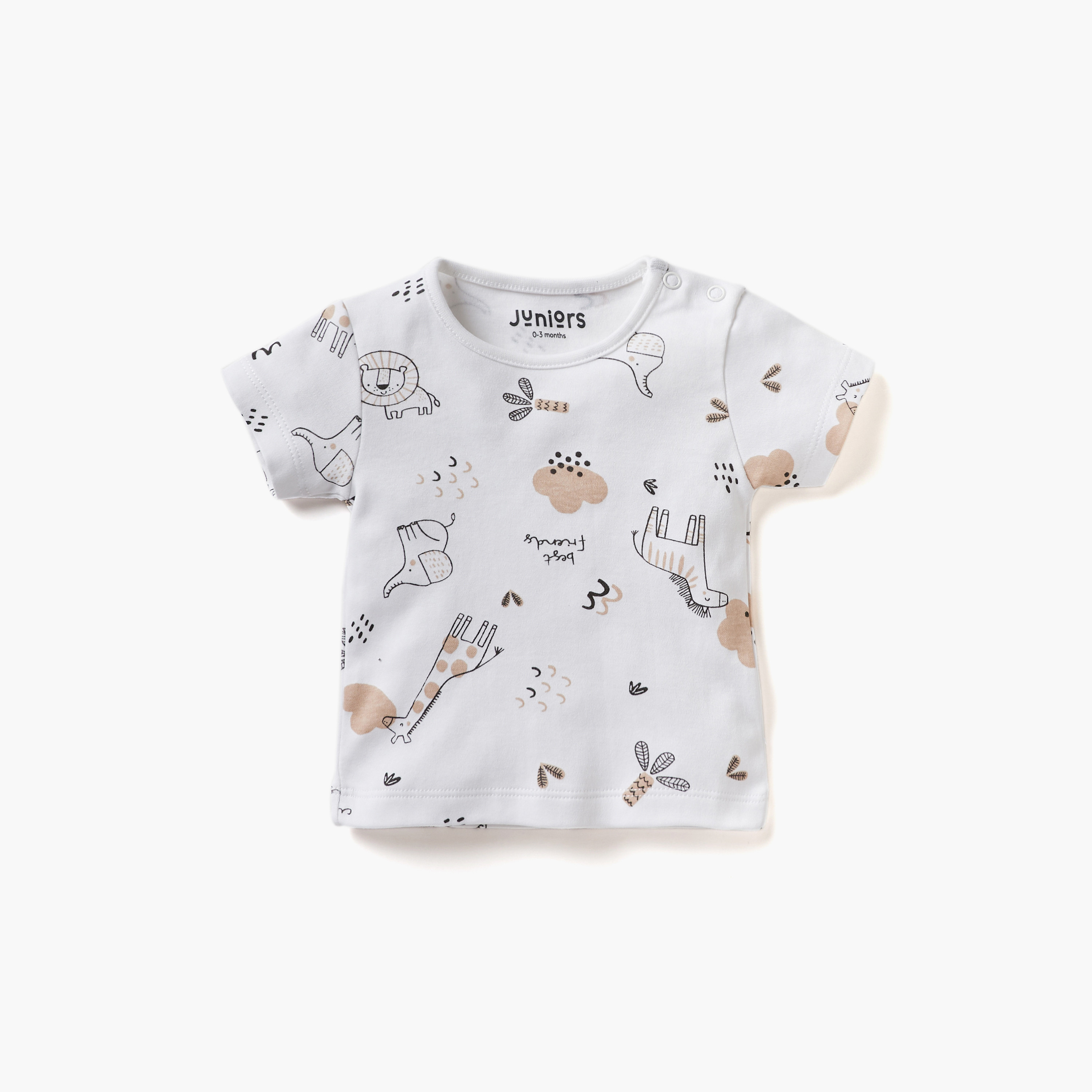 Juniors Lion Applique Detail Dungaree and T-shirt Set-baby-girls-clothing-setsandcoords-image-2