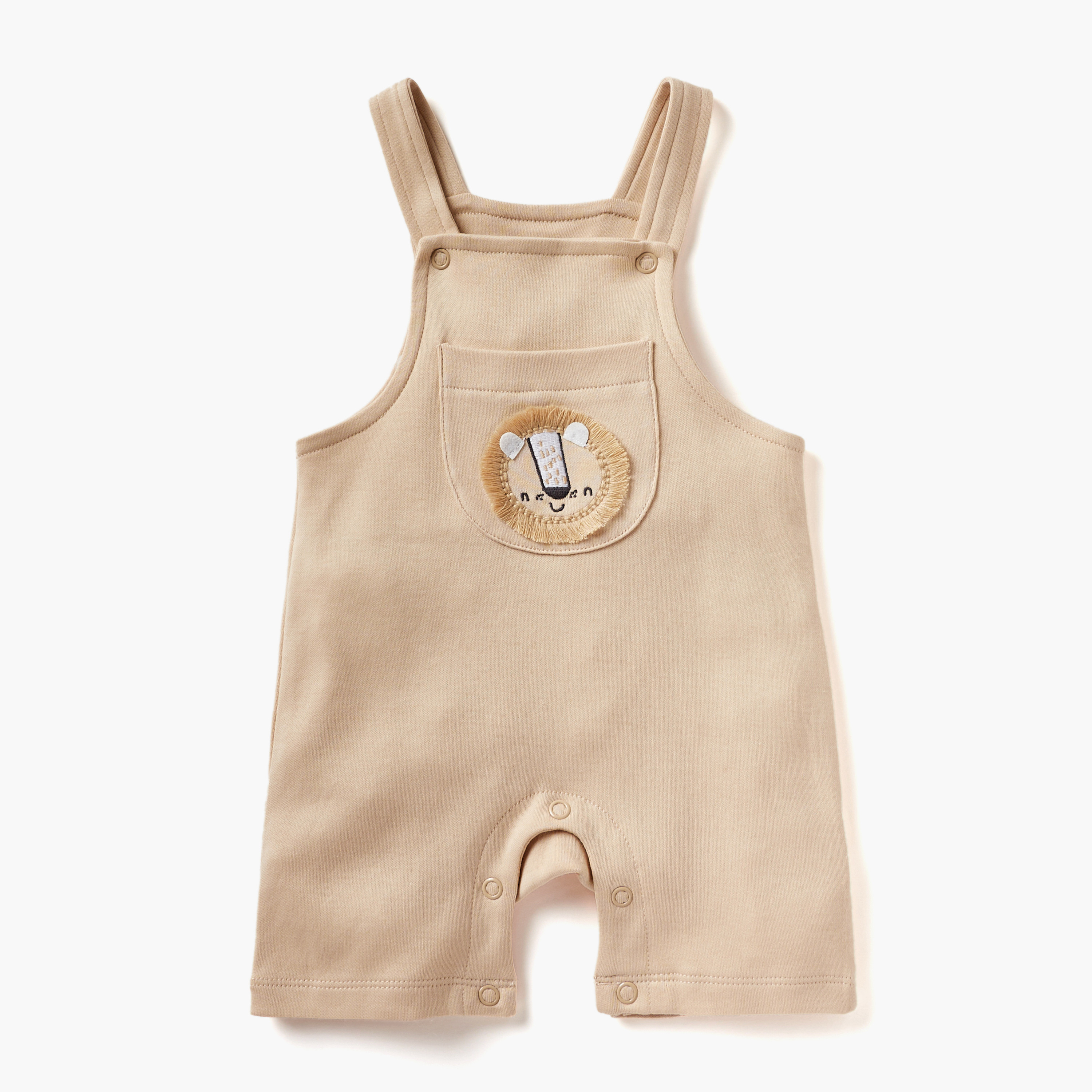 Juniors Lion Applique Detail Dungaree and T-shirt Set-baby-girls-clothing-setsandcoords-image-3