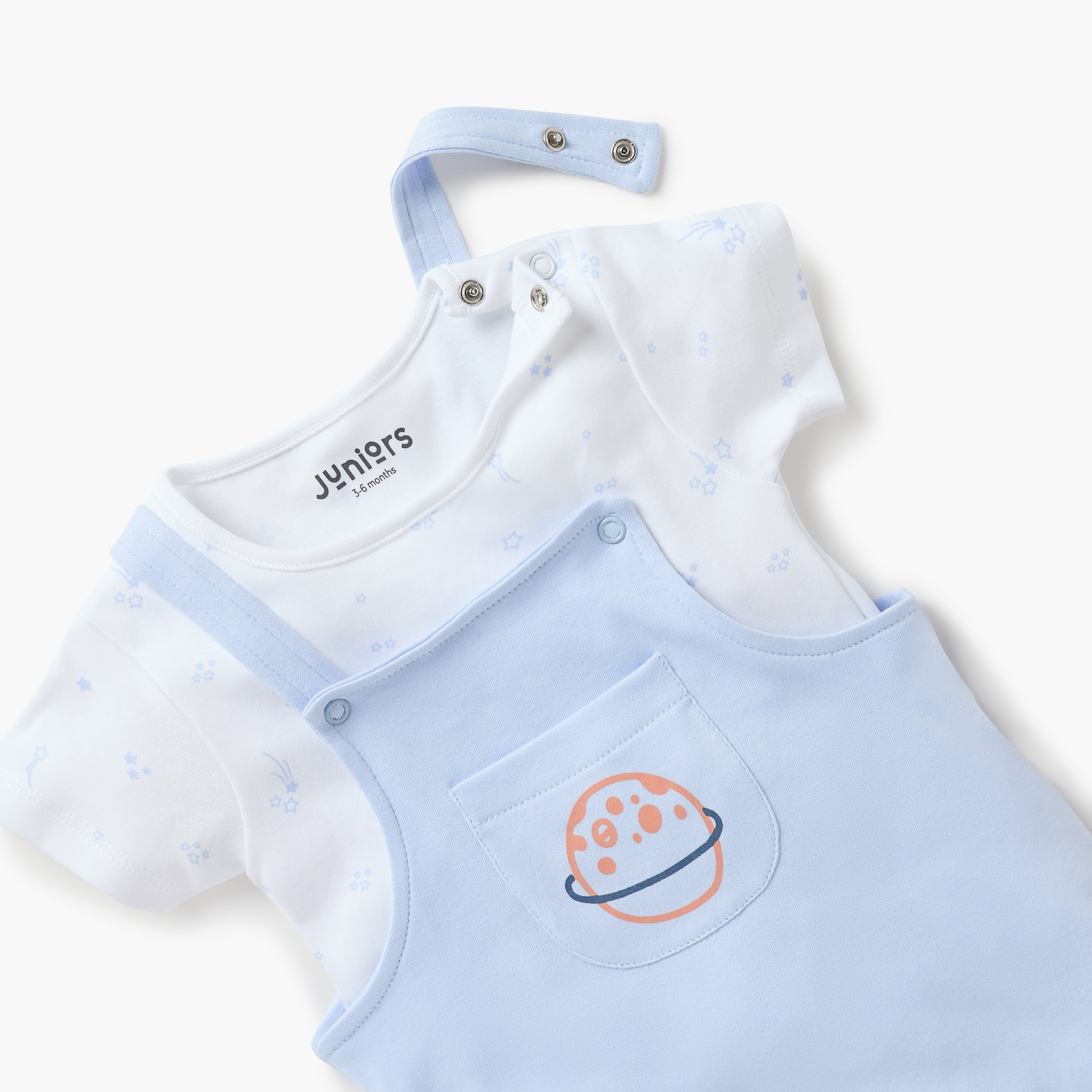 Juniors Printed T-shirt and Dungaree Set-baby-boys-clothing-setsandcoords-image-4