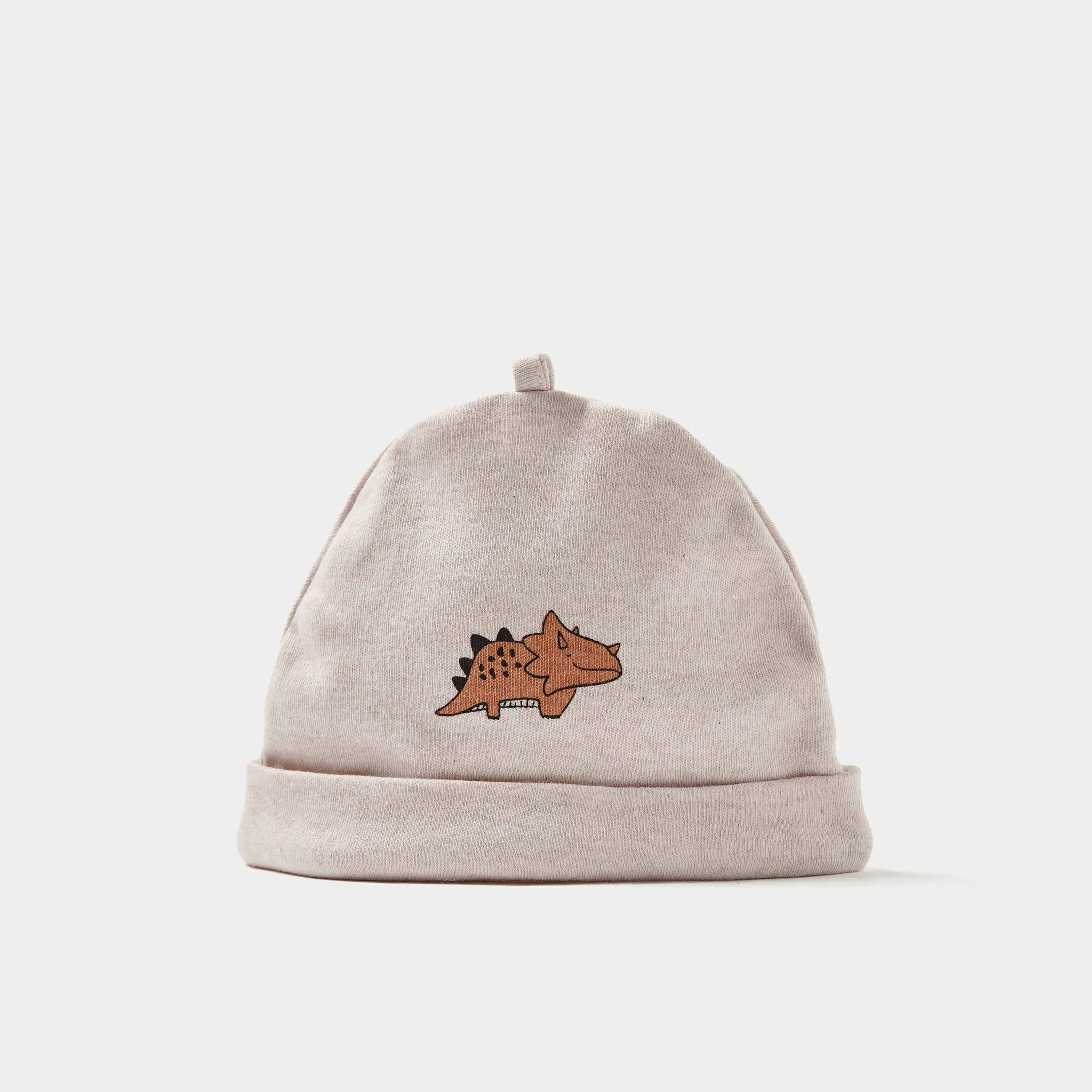 Juniors Dino Print Beanie Cap - Set of 2-baby-boys-accessories-caps-image-4
