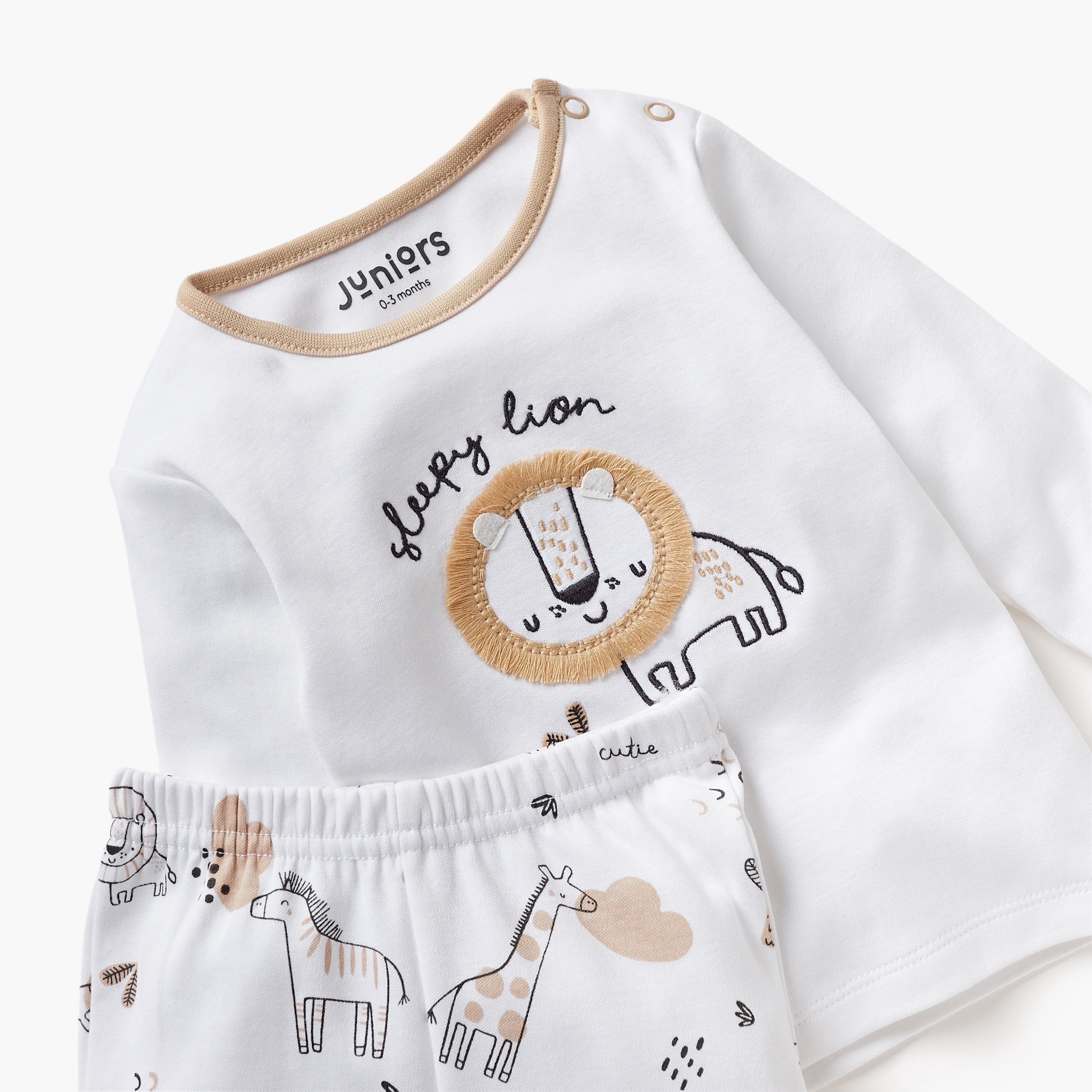Juniors Animal Print T-shirt and Pyjama Set-baby-girls-clothing-nightwear-pyjamasets-image-4
