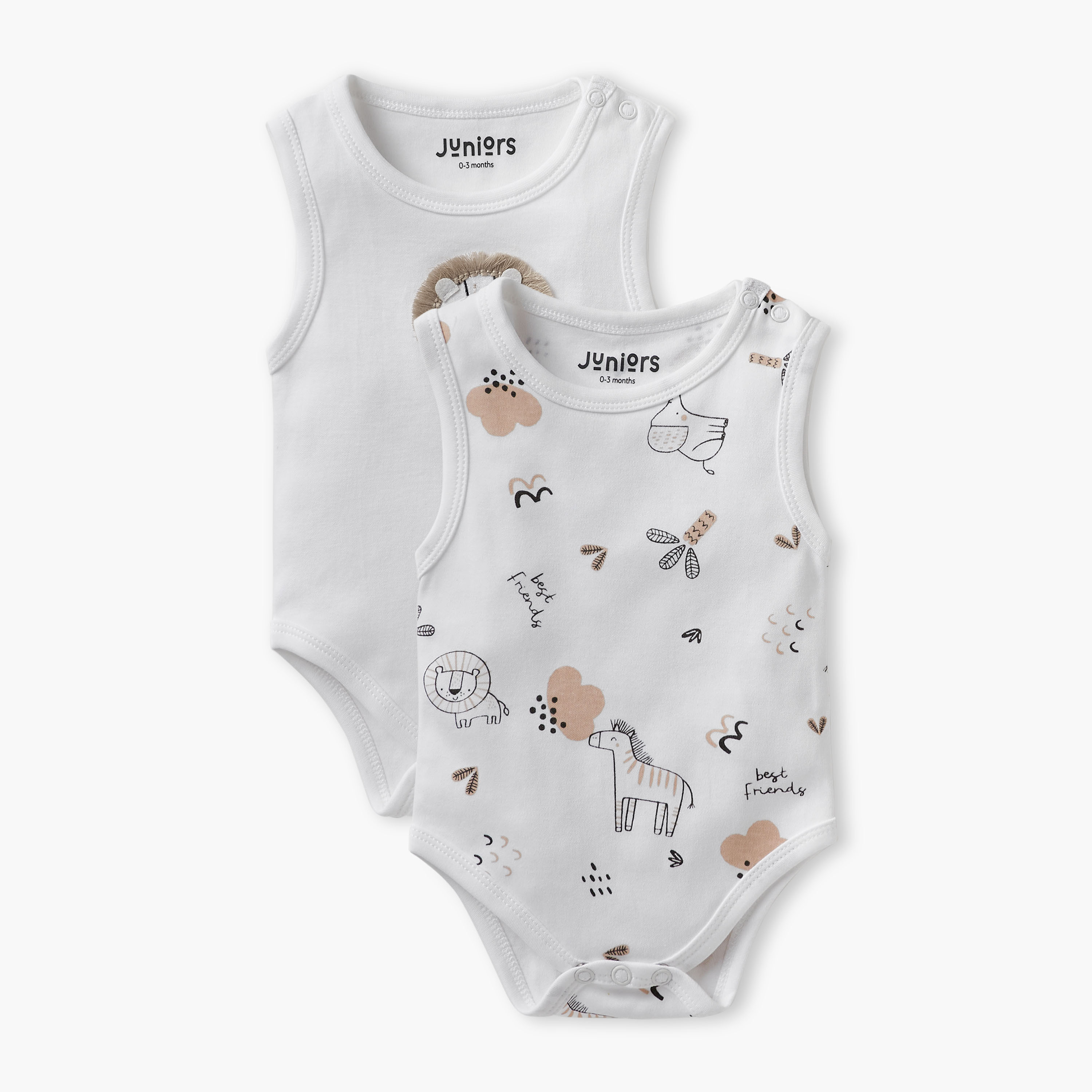 Juniors Assorted Sleeveless Bodysuit with Button Closure - Set of 2-baby-boys-clothing-bodysuits-image-1