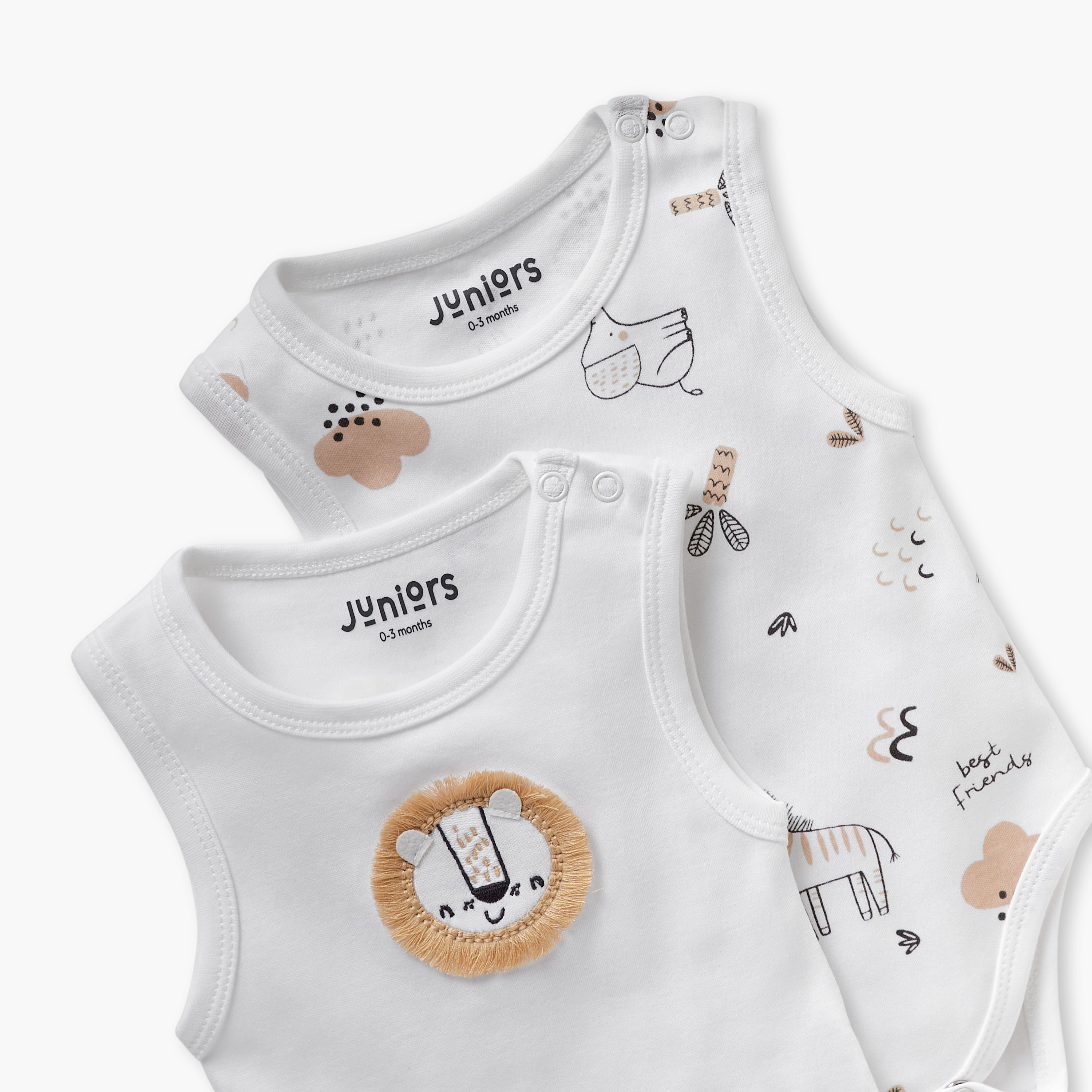 Juniors Assorted Sleeveless Bodysuit with Button Closure - Set of 2-baby-boys-clothing-bodysuits-image-4