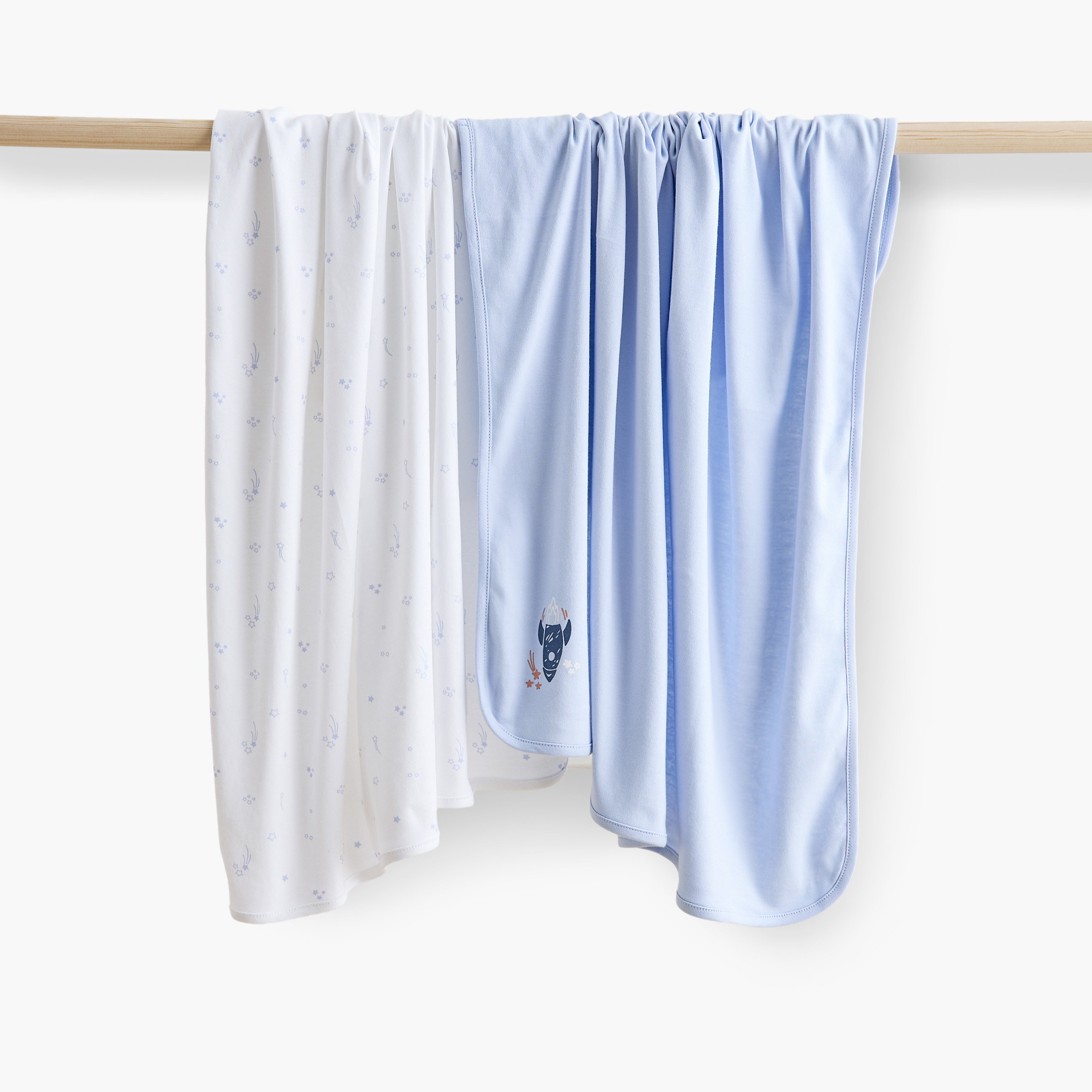 Juniors Printed Receiving Blanket - Set of 2-baby-nursery-blanketsandswaddles-receivingblankets-image-1