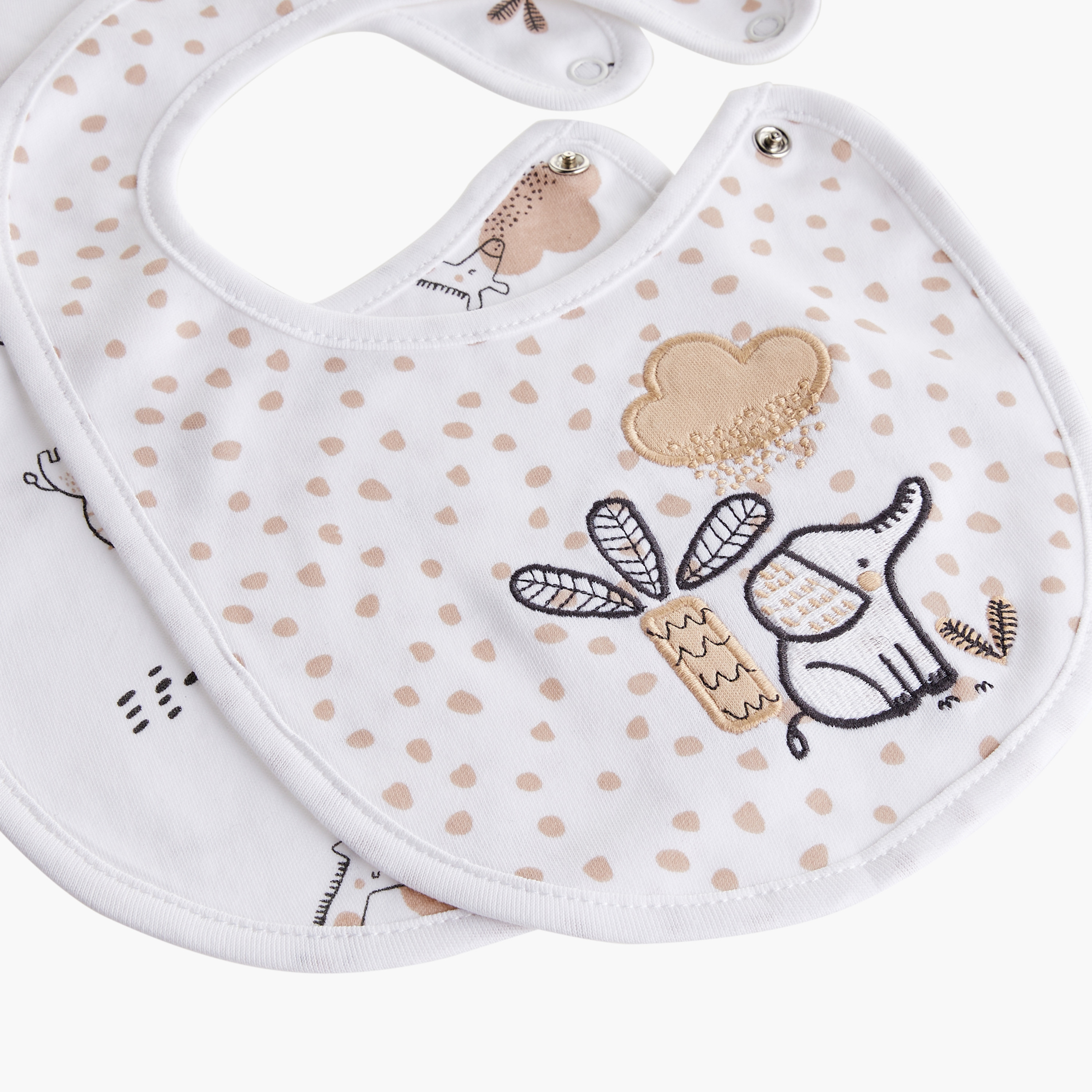 Juniors Printed Bib with Button Closure - Set of 2-baby-feeding-bibs-image-5