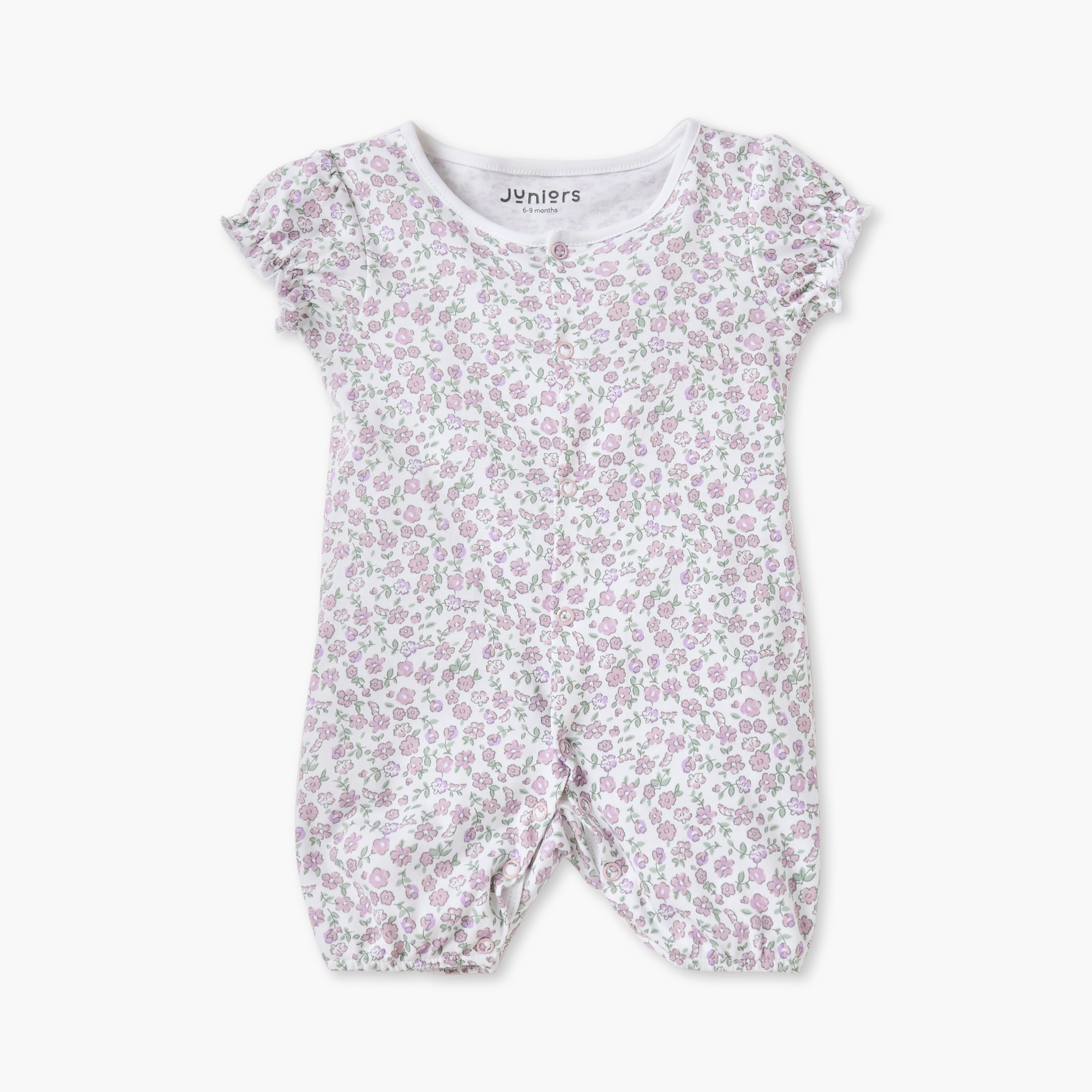 Juniors Floral Print Sleepsuit and Romper-baby-girls-clothing-nightwear-sleepsuits-image-2