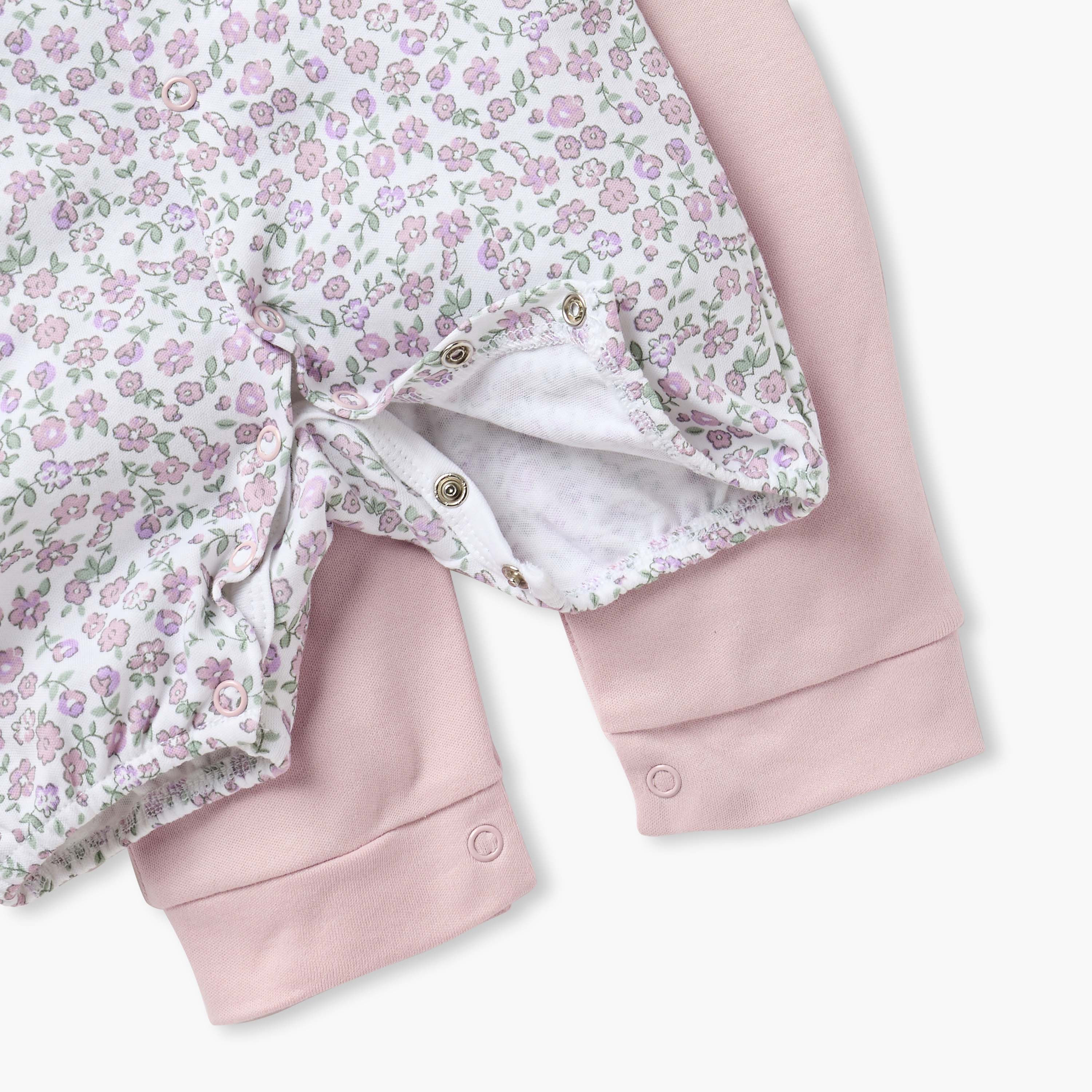 Juniors Floral Print Sleepsuit and Romper-baby-girls-clothing-nightwear-sleepsuits-image-5