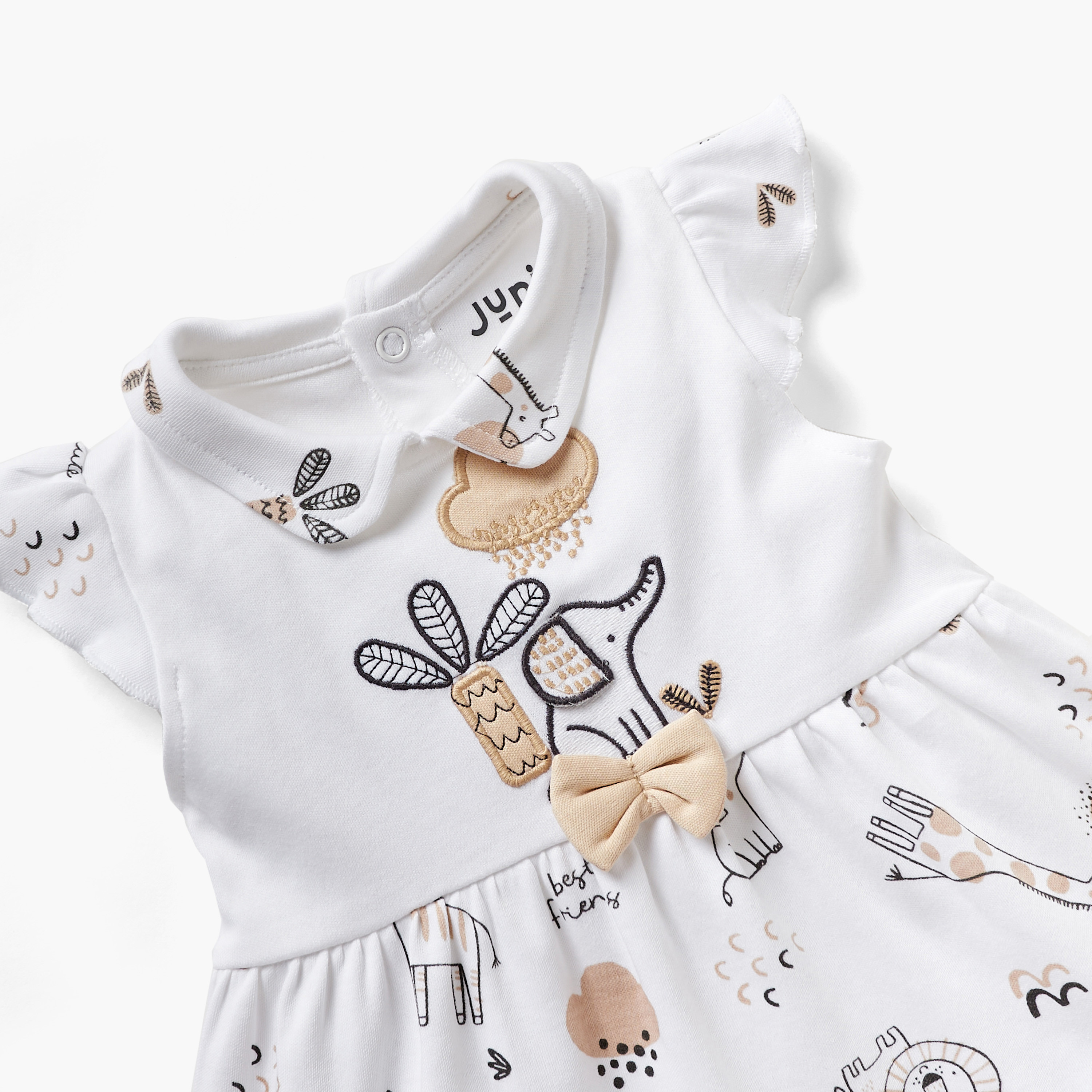 Juniors Animal Print A-line Dress with Collar and Short Sleeves-baby-girls-clothing-dressesandjumpsuits-image-3