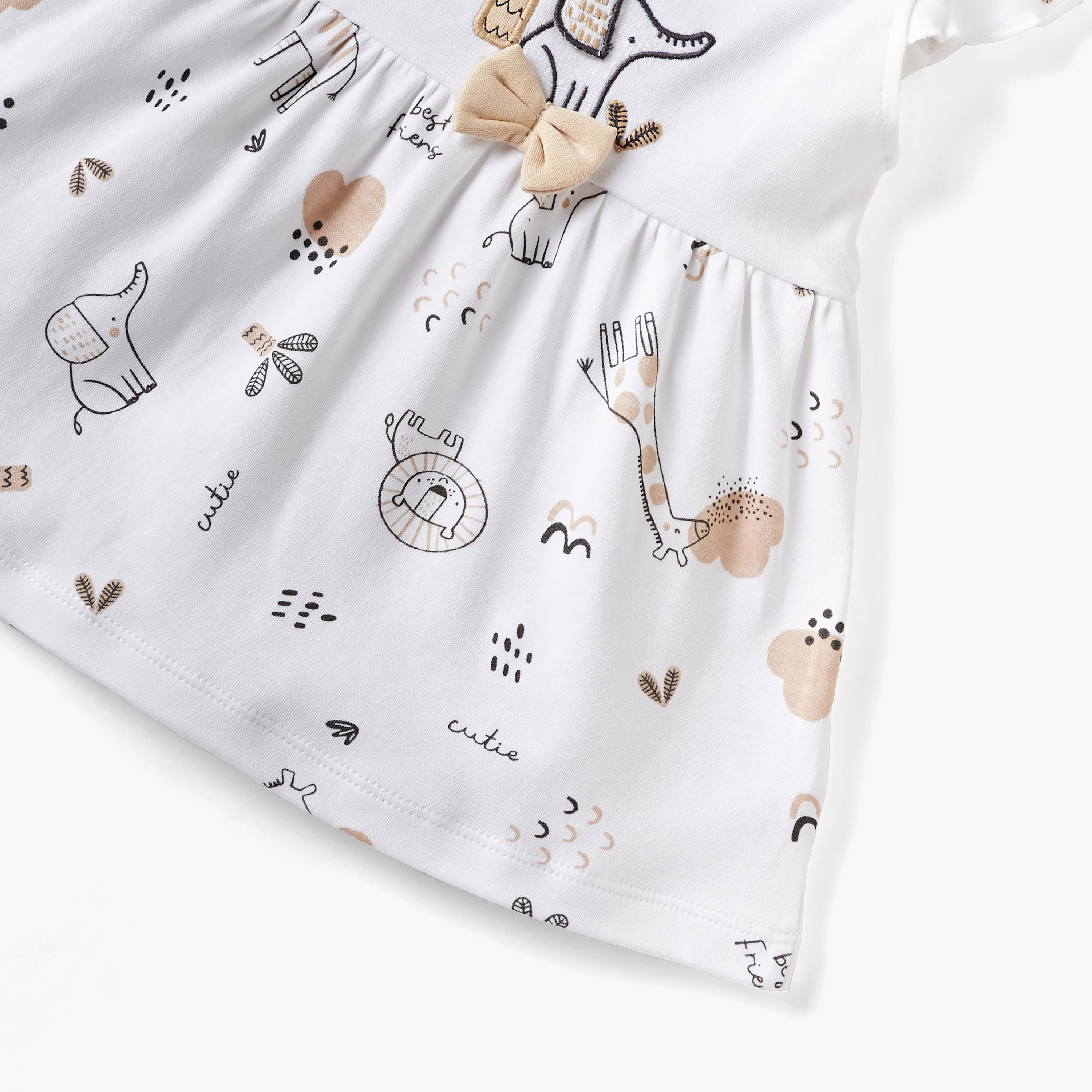 Juniors Animal Print A-line Dress with Collar and Short Sleeves-baby-girls-clothing-dressesandjumpsuits-image-4