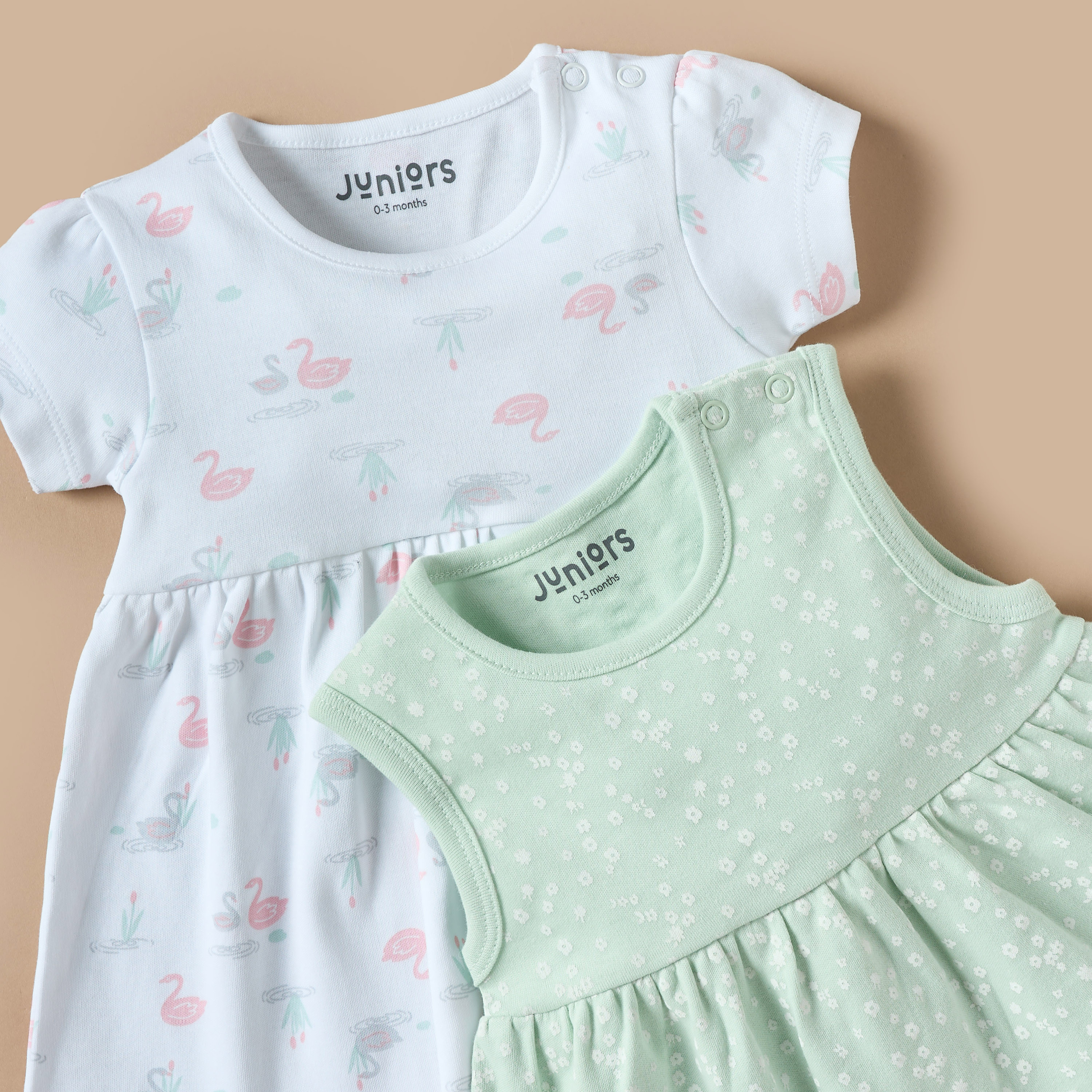 Juniors Printed A-line Dress with Round Neck - Set of 2-baby-girls-clothing-dressesandjumpsuits-image-4