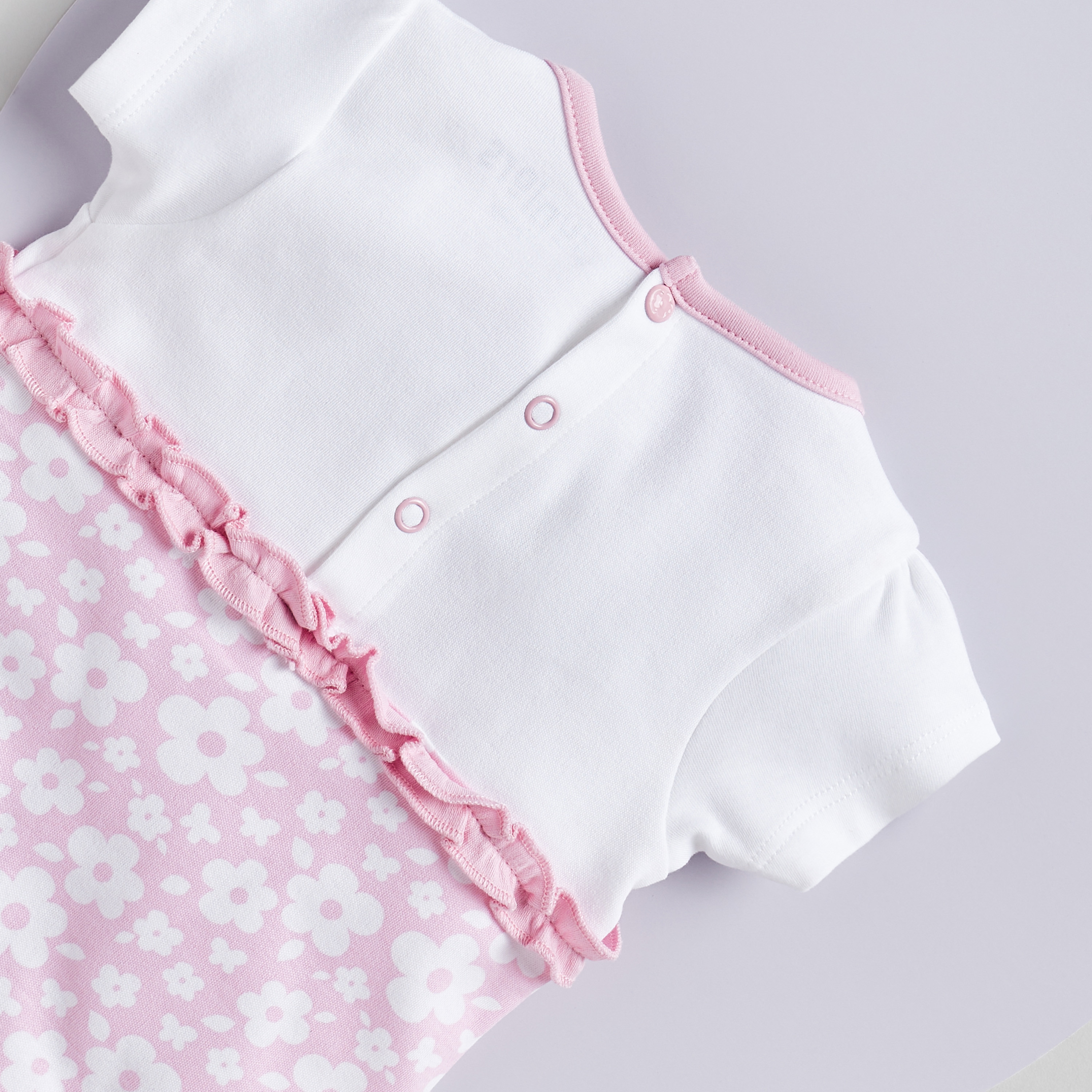 Juniors Floral Print Romper with Short Sleeves-baby-girls-clothing-rompers-image-4