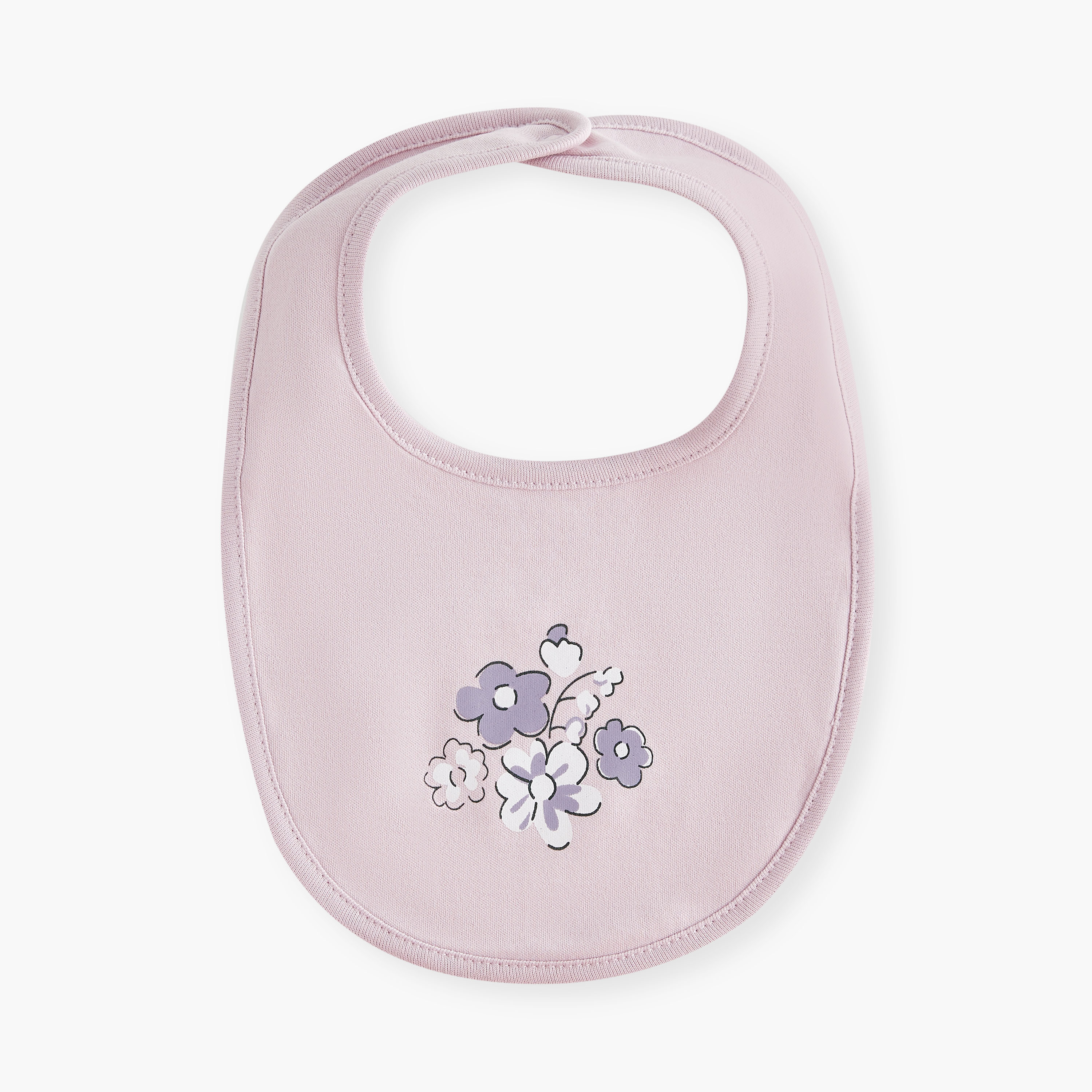 مريلة بطبعات زهرية وزر إغلاق من جونيورز - طقم من قطعتين-baby-feeding-bibs-image-2