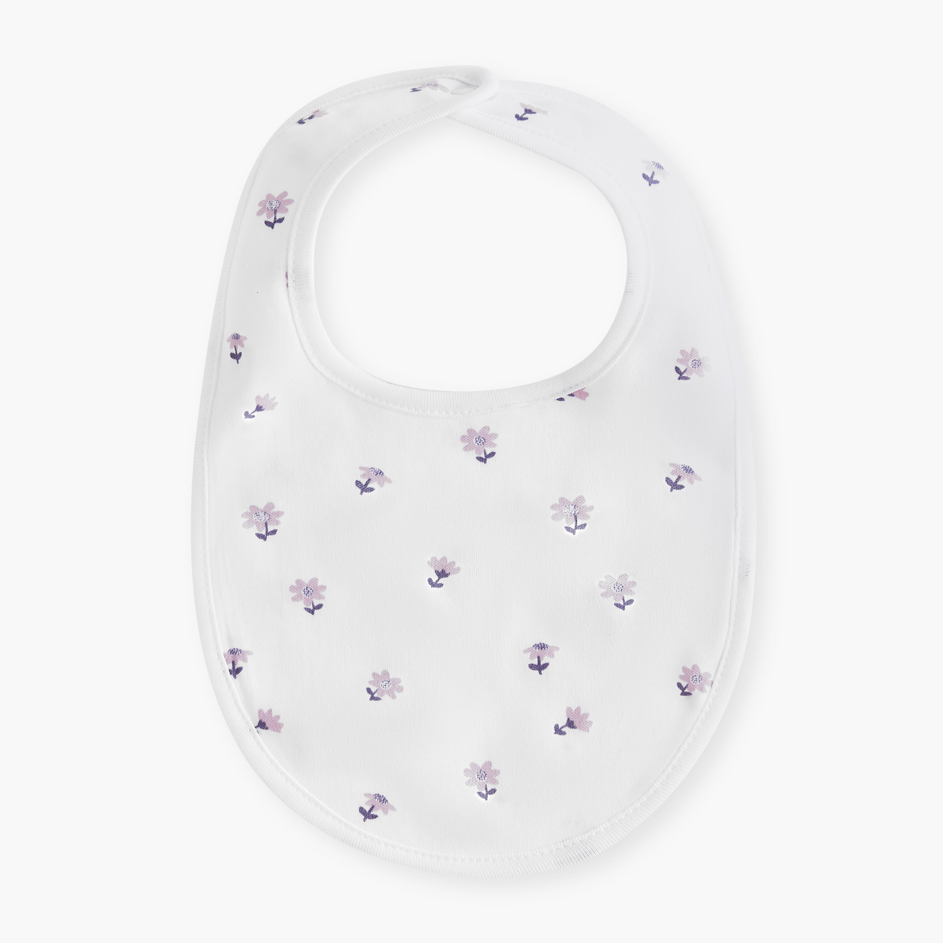مريلة بطبعات زهرية وزر إغلاق من جونيورز - طقم من قطعتين-baby-feeding-bibs-image-3