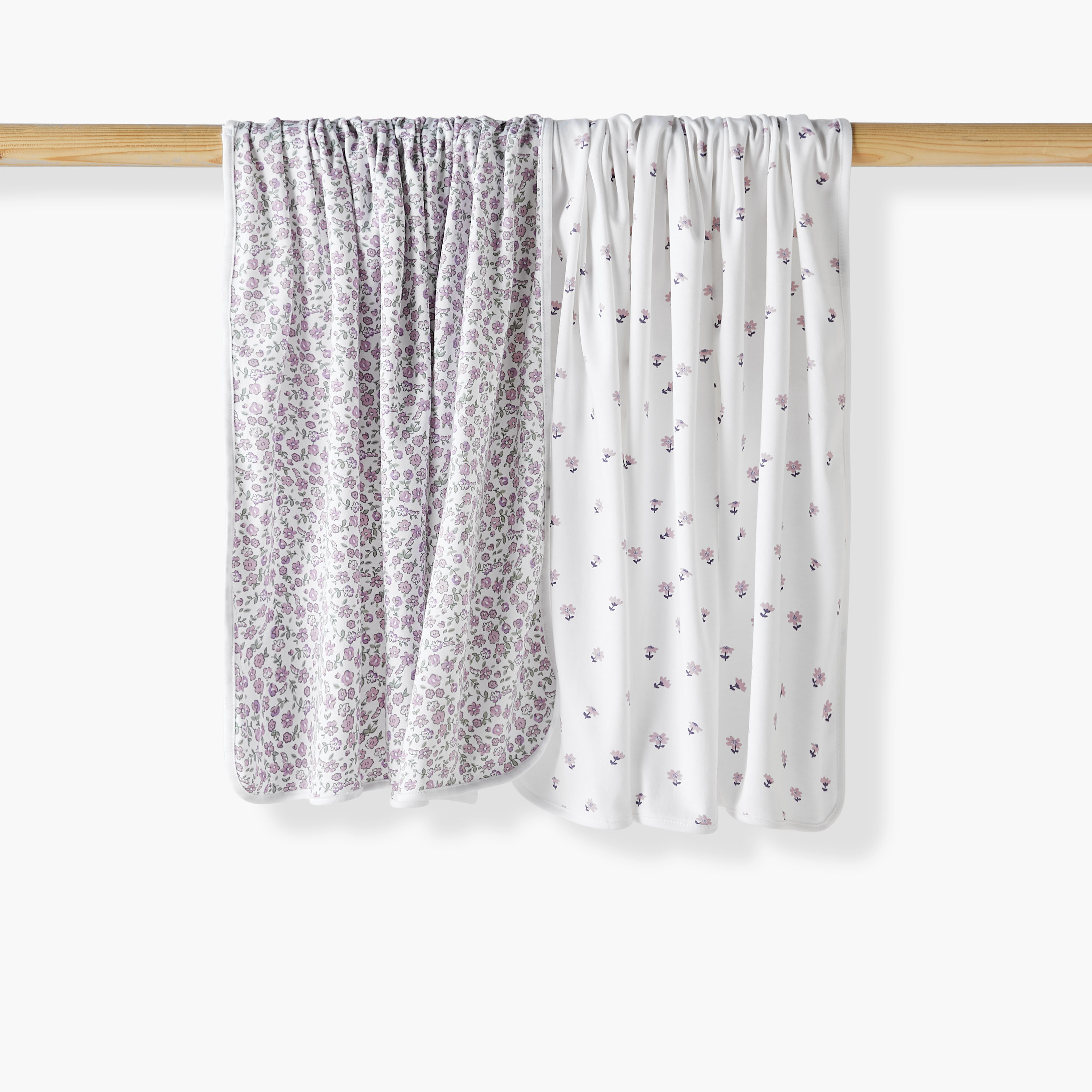 Juniors Floral Print Receiving Blanket - Set of 2-baby-nursery-blanketsandswaddles-receivingblankets-image-1