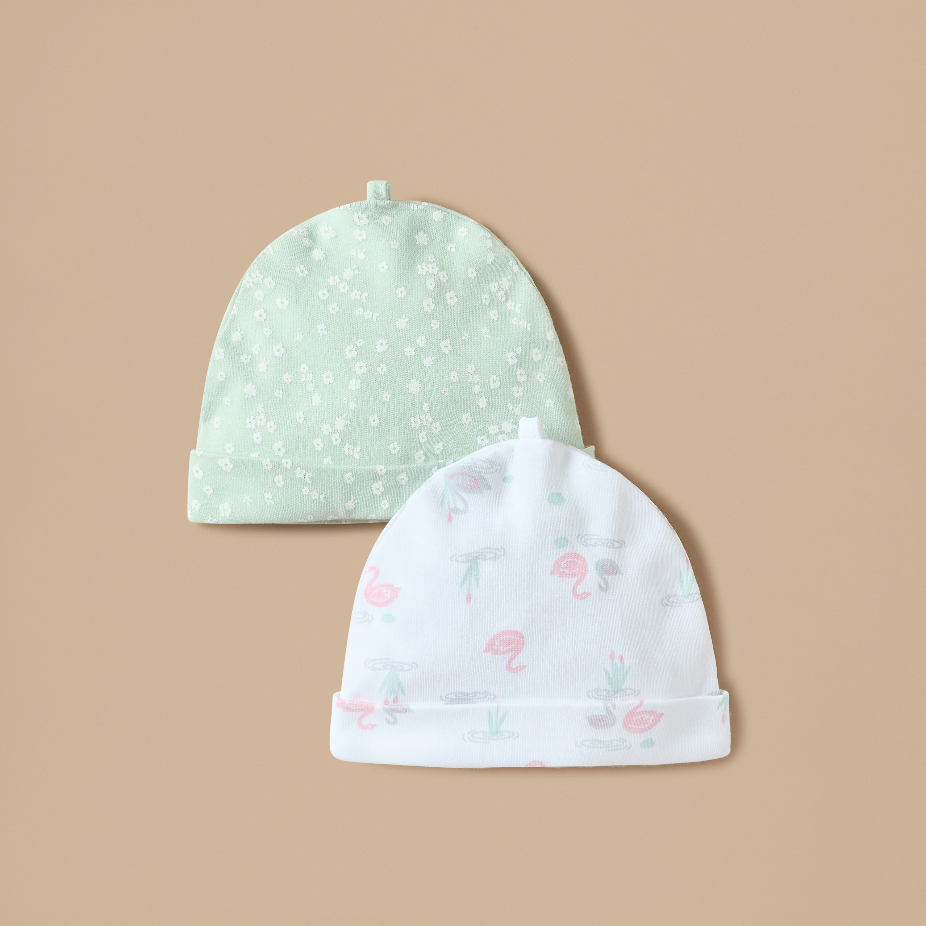 Juniors Printed Beanie - Set of 2-baby-girls-accessories-caps-image-1