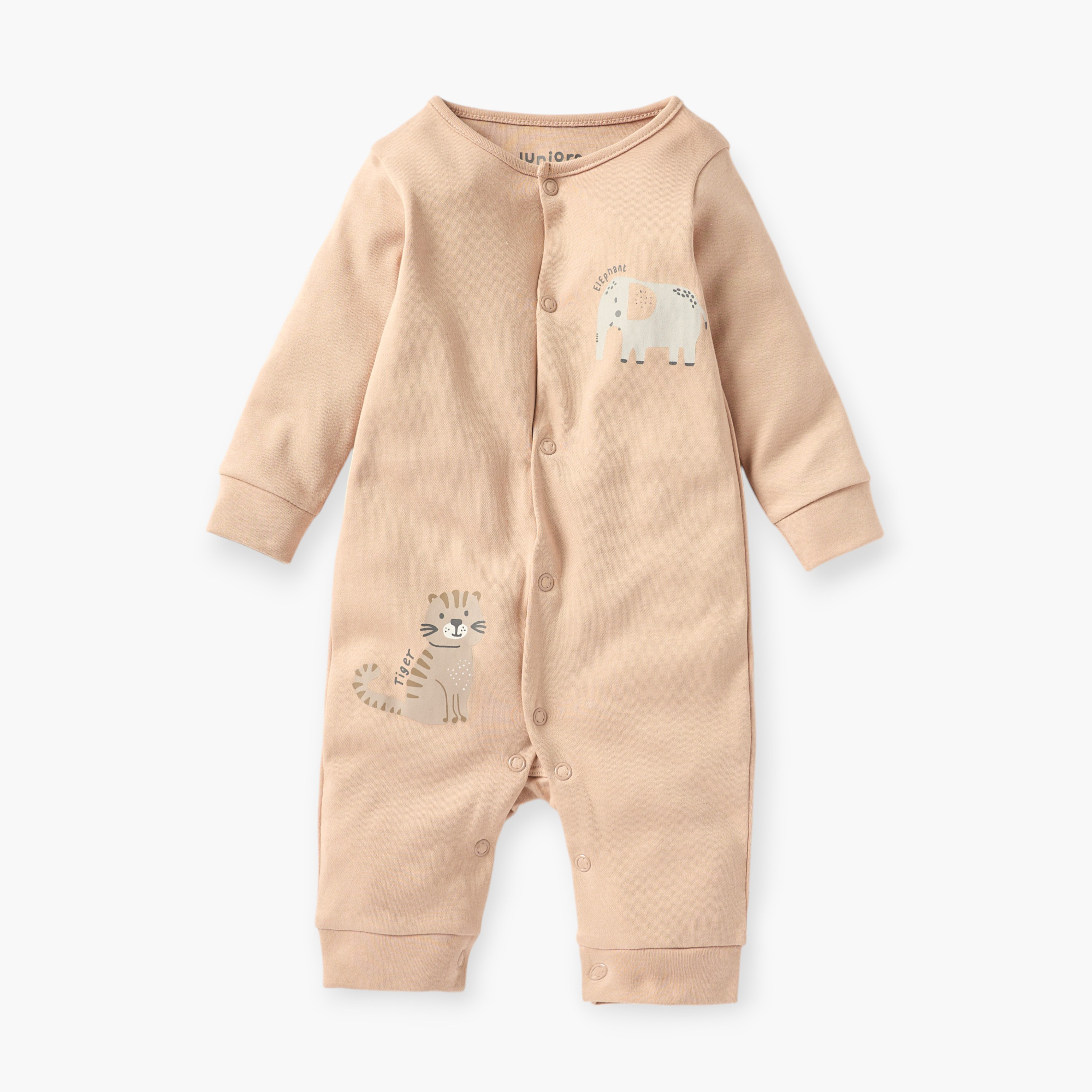 بدلة نوم بطبعات وأفرول بأزرار إغلاق كبّاسة من جونيورز-baby-boys-clothing-nightwear-sleepsuits-image-1
