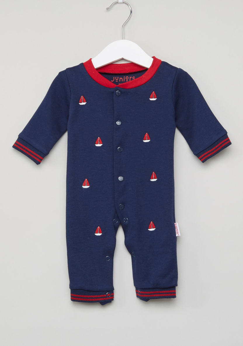 Juniors Sleepsuit with Embroidered Motifs-Sleepsuits-image-0