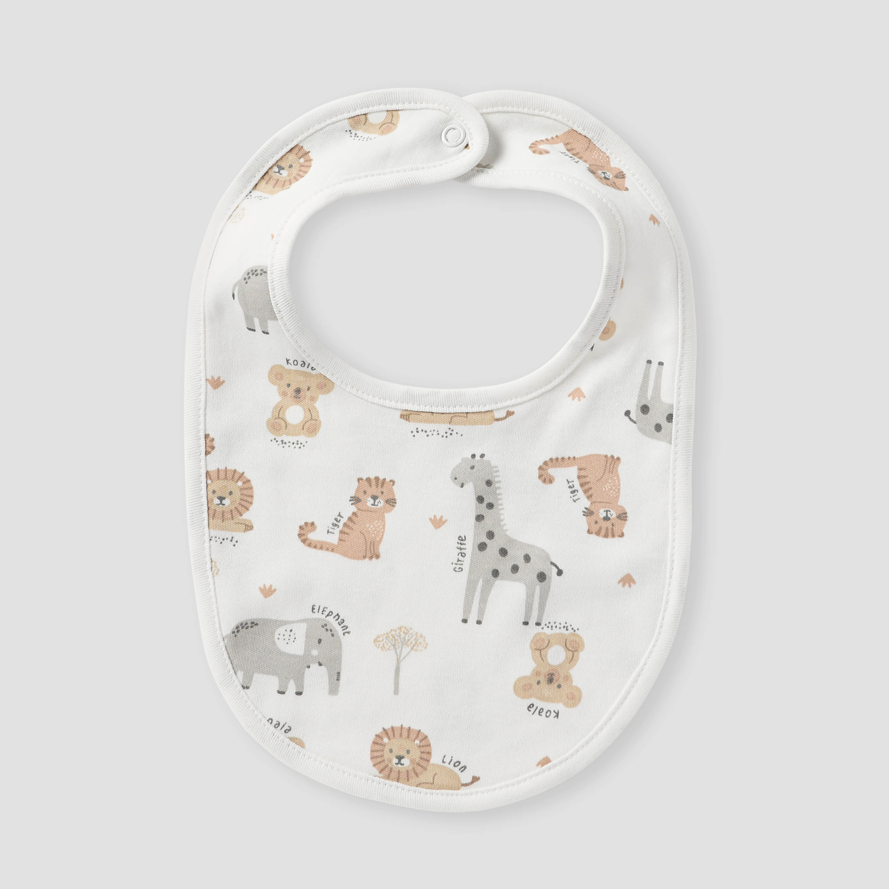 Juniors Animal Print Bib with Button Closure - Set of 2-baby-feeding-bibs-image-3
