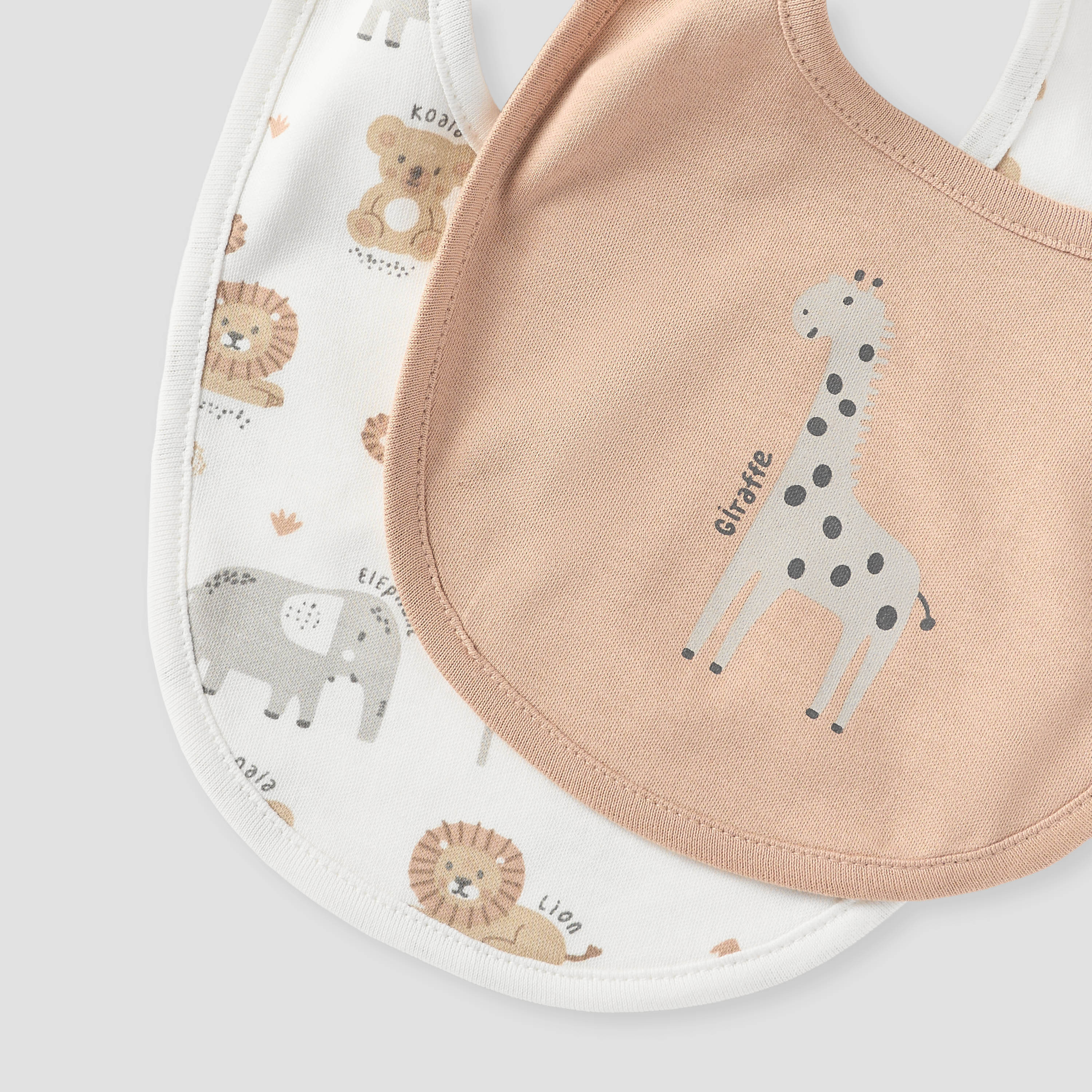 Juniors Animal Print Bib with Button Closure - Set of 2-baby-feeding-bibs-image-4