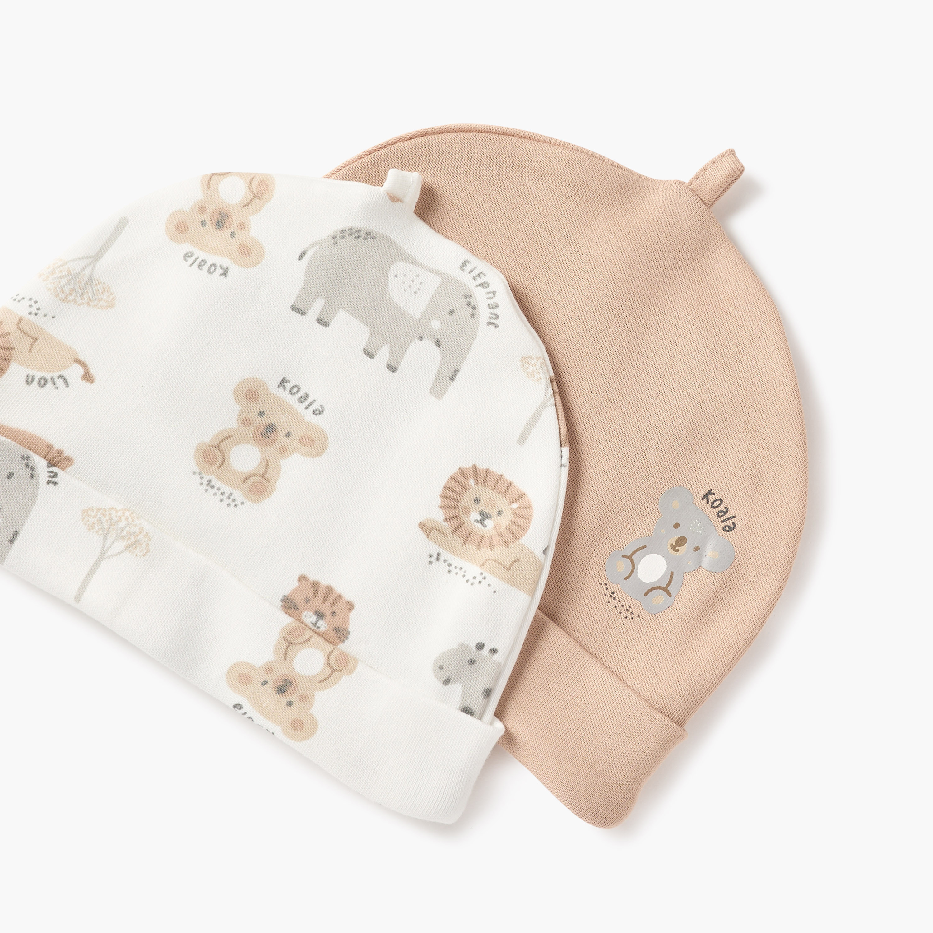 Juniors Animal Print Cap - Set of 2-baby-boys-accessories-caps-image-4